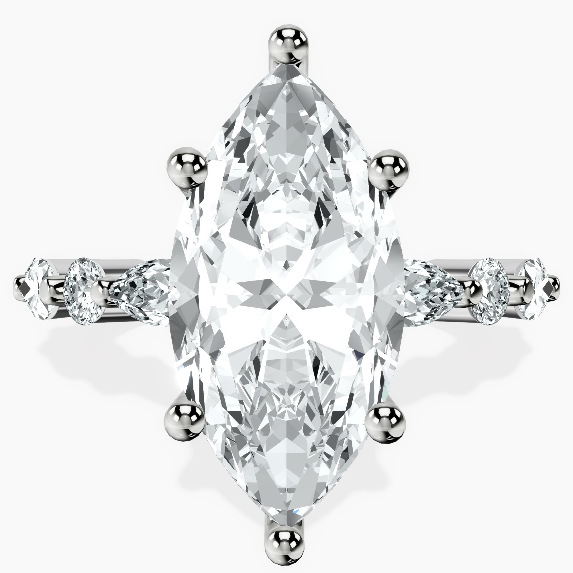 14kt White Gold Pamela Eternity Side Stone Lab Diamond Ring front image