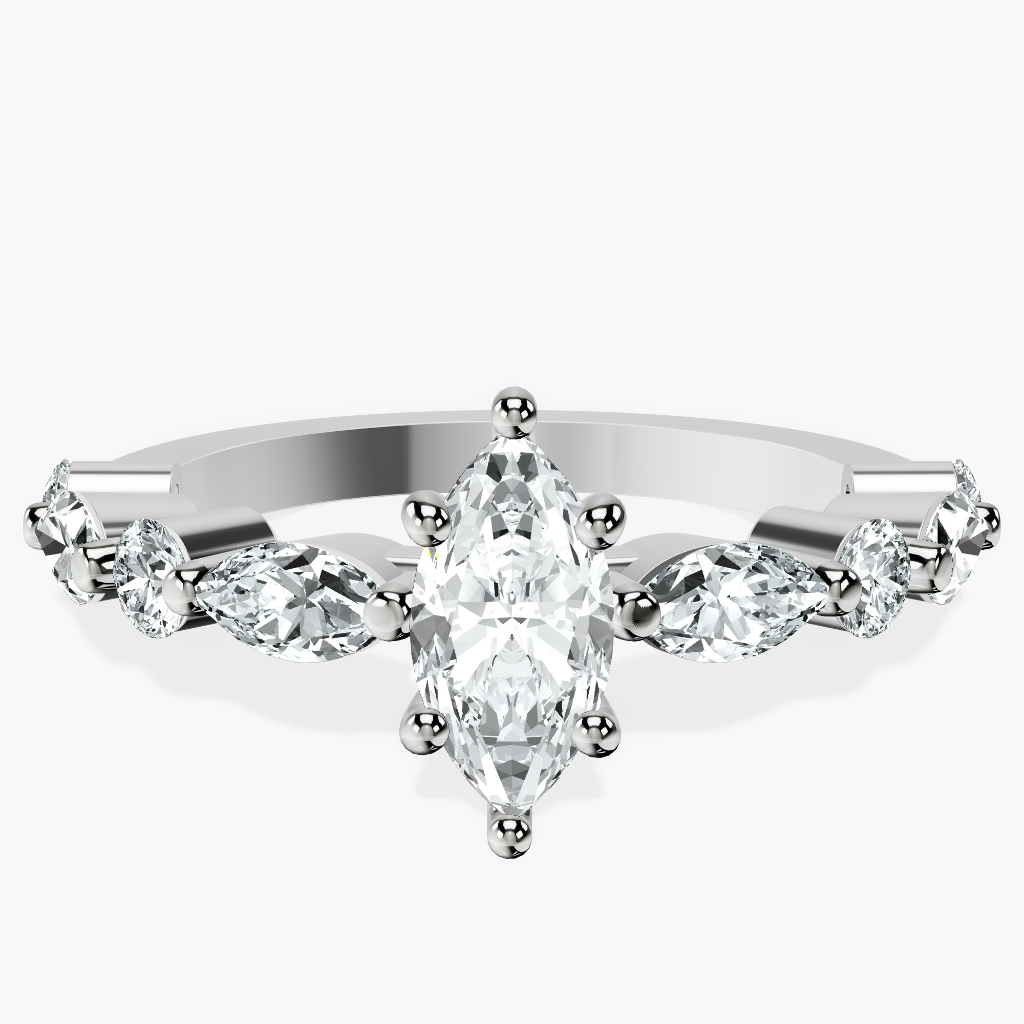 Platinum Pamela Eternity Side Stone Lab Diamond Ring front image