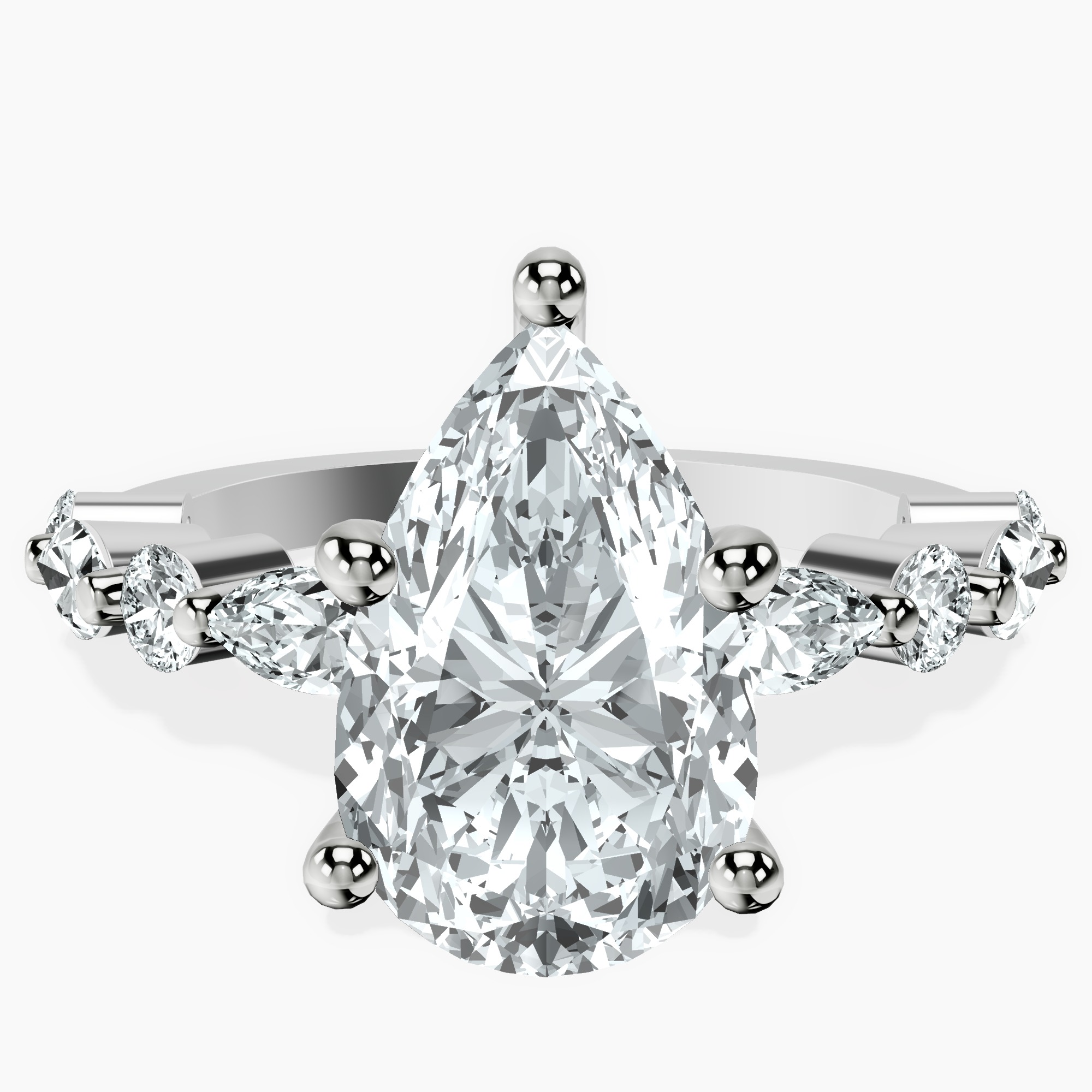 Platinum Pamela Eternity Side Stone Lab Diamond Ring front image