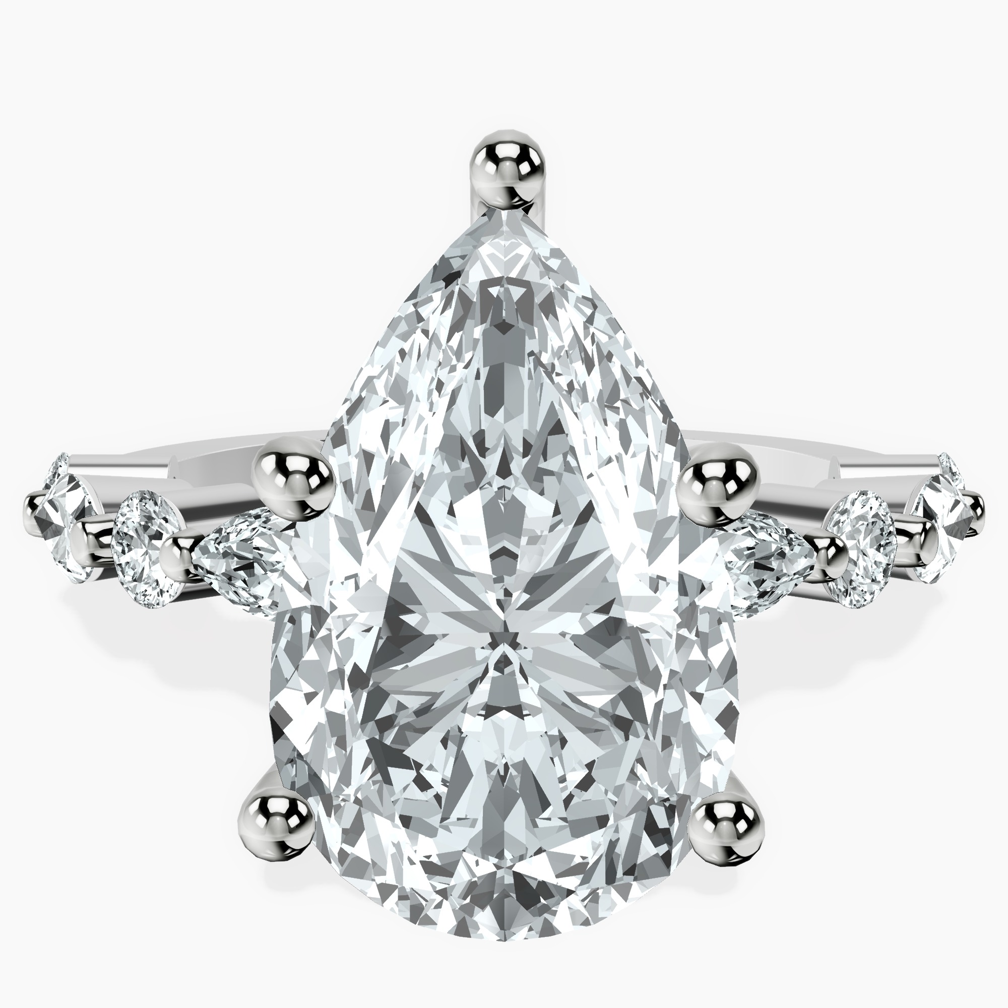 Platinum Pamela Eternity Side Stone Lab Diamond Ring front image
