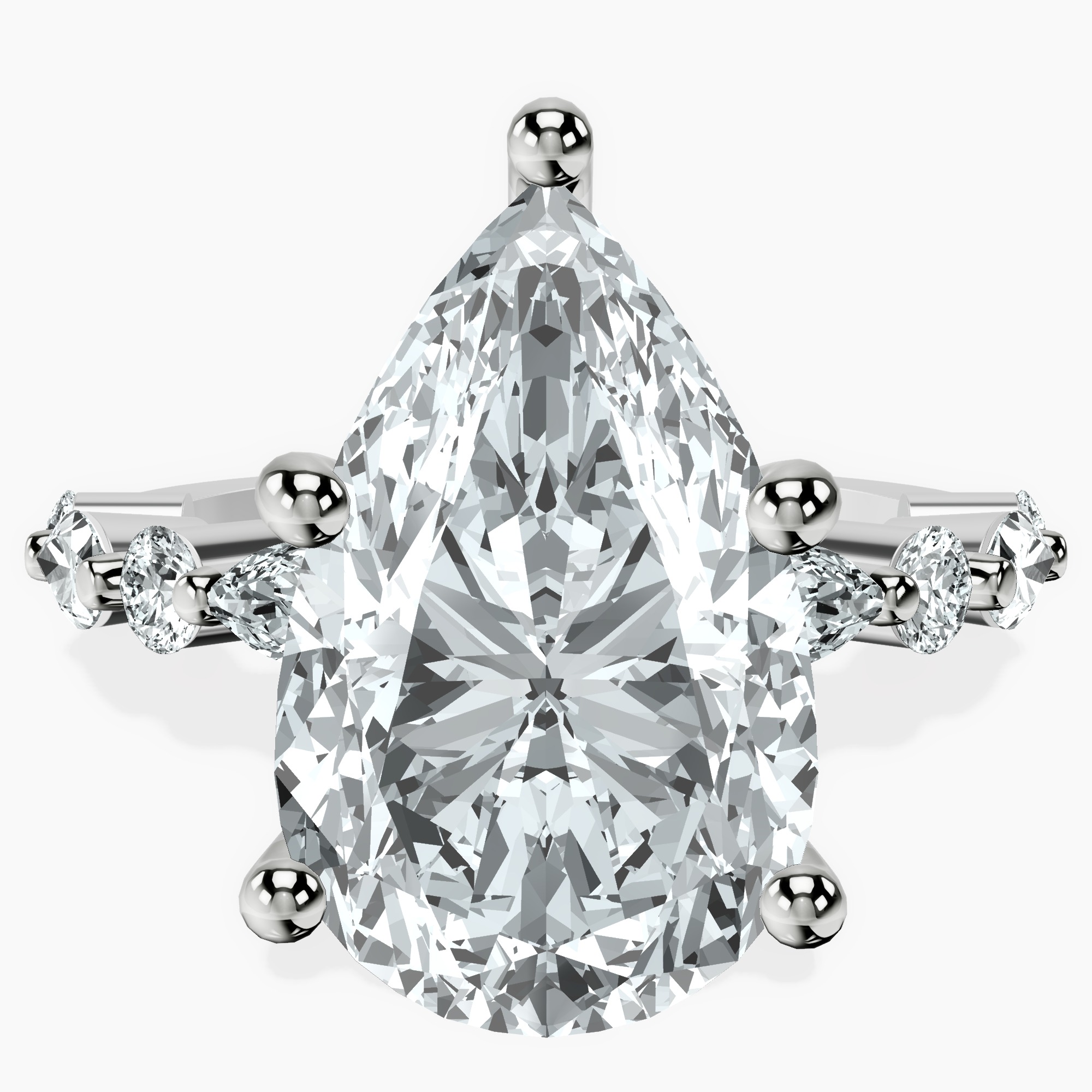 10kt White Gold Pamela Eternity Side Stone Lab Diamond Ring front image