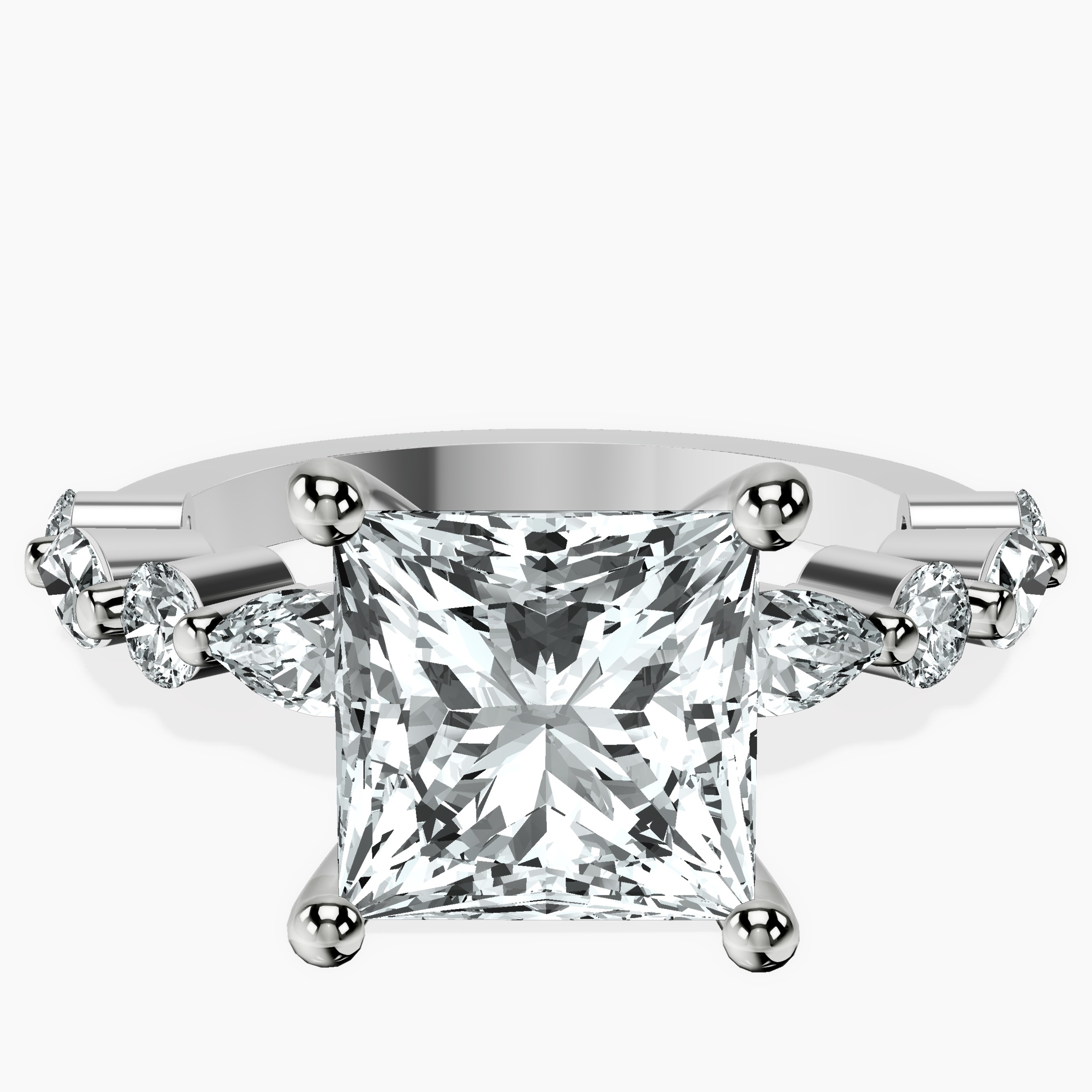 Platinum Pamela Eternity Side Stone Lab Diamond Ring front image