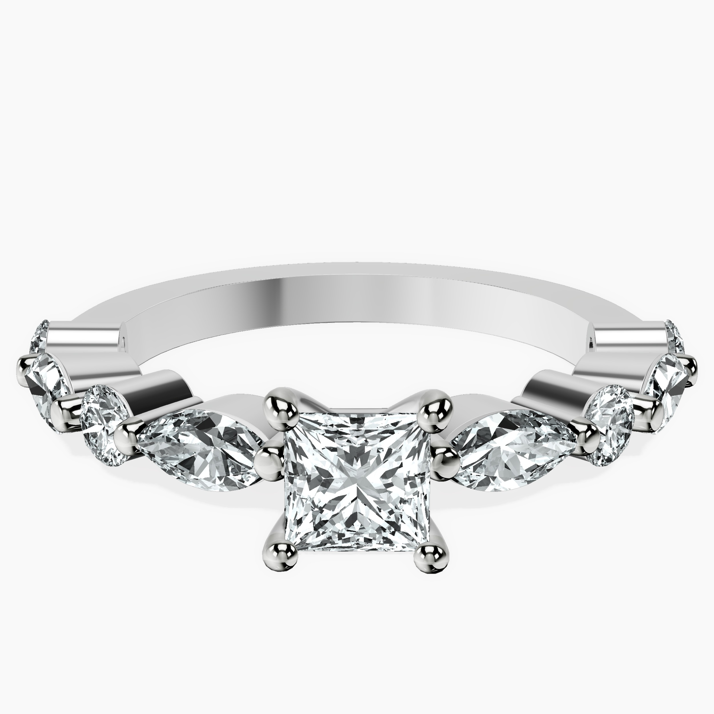 Platinum Pamela Eternity Side Stone Lab Diamond Ring front image