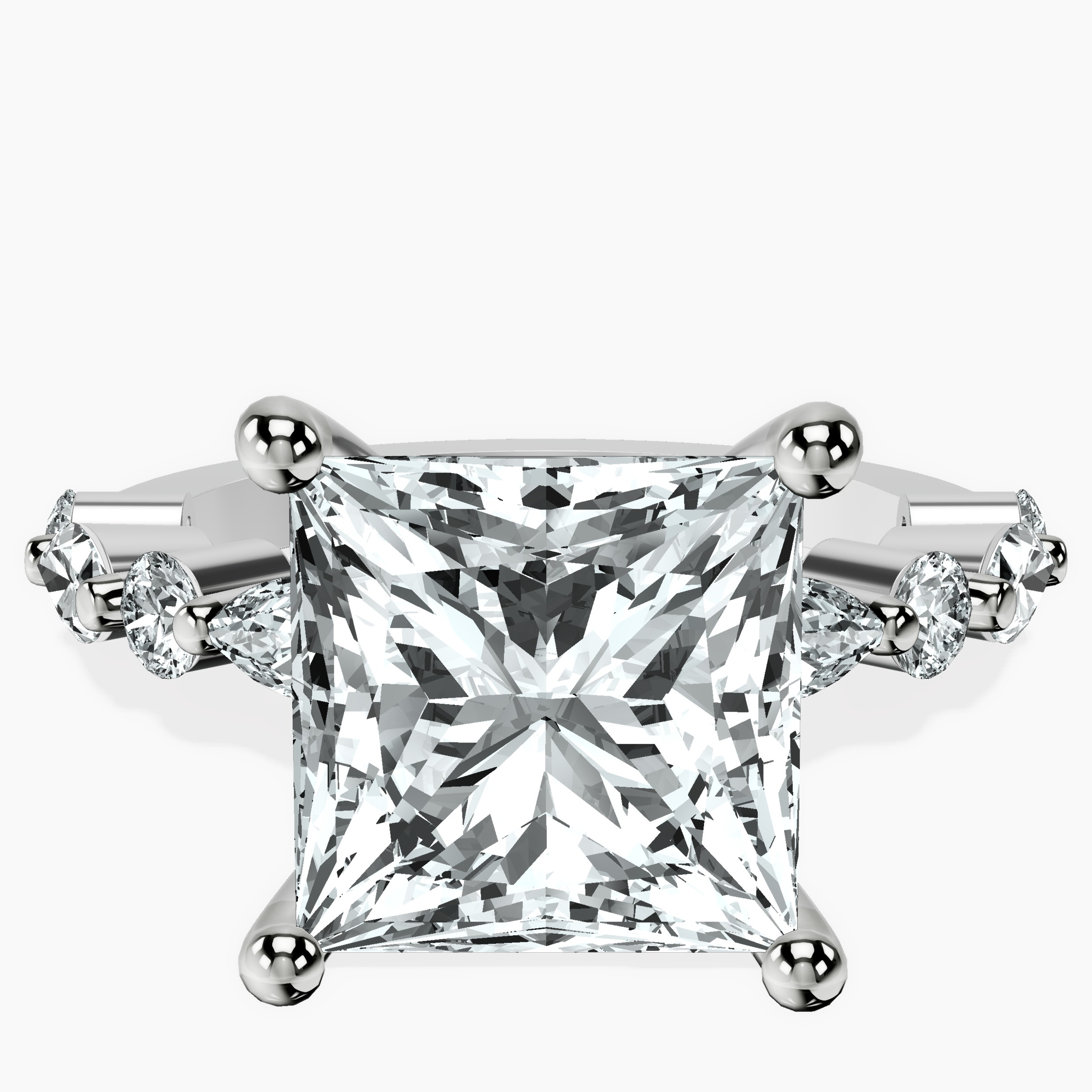 10kt White Gold Pamela Eternity Side Stone Lab Diamond Ring front image