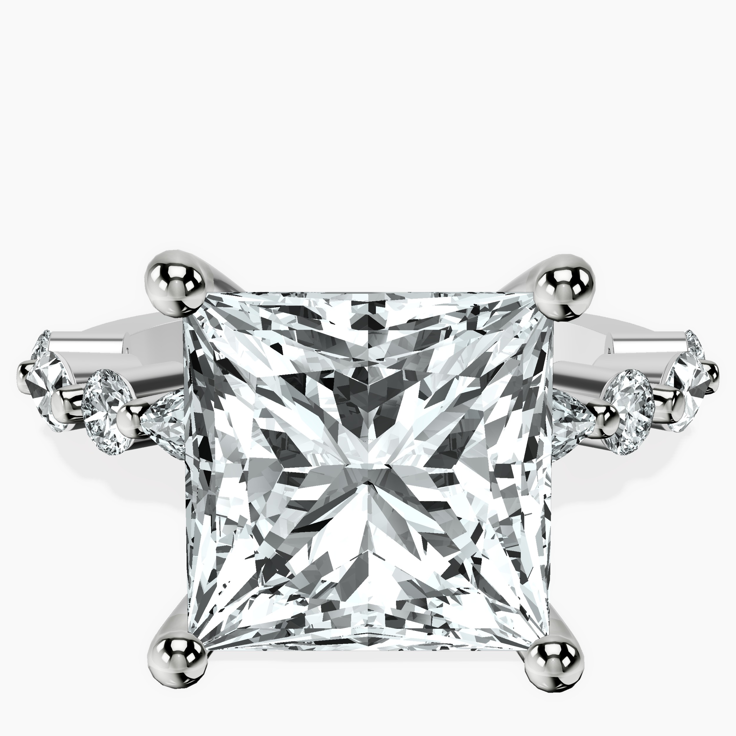 Platinum Pamela Eternity Side Stone Lab Diamond Ring front image