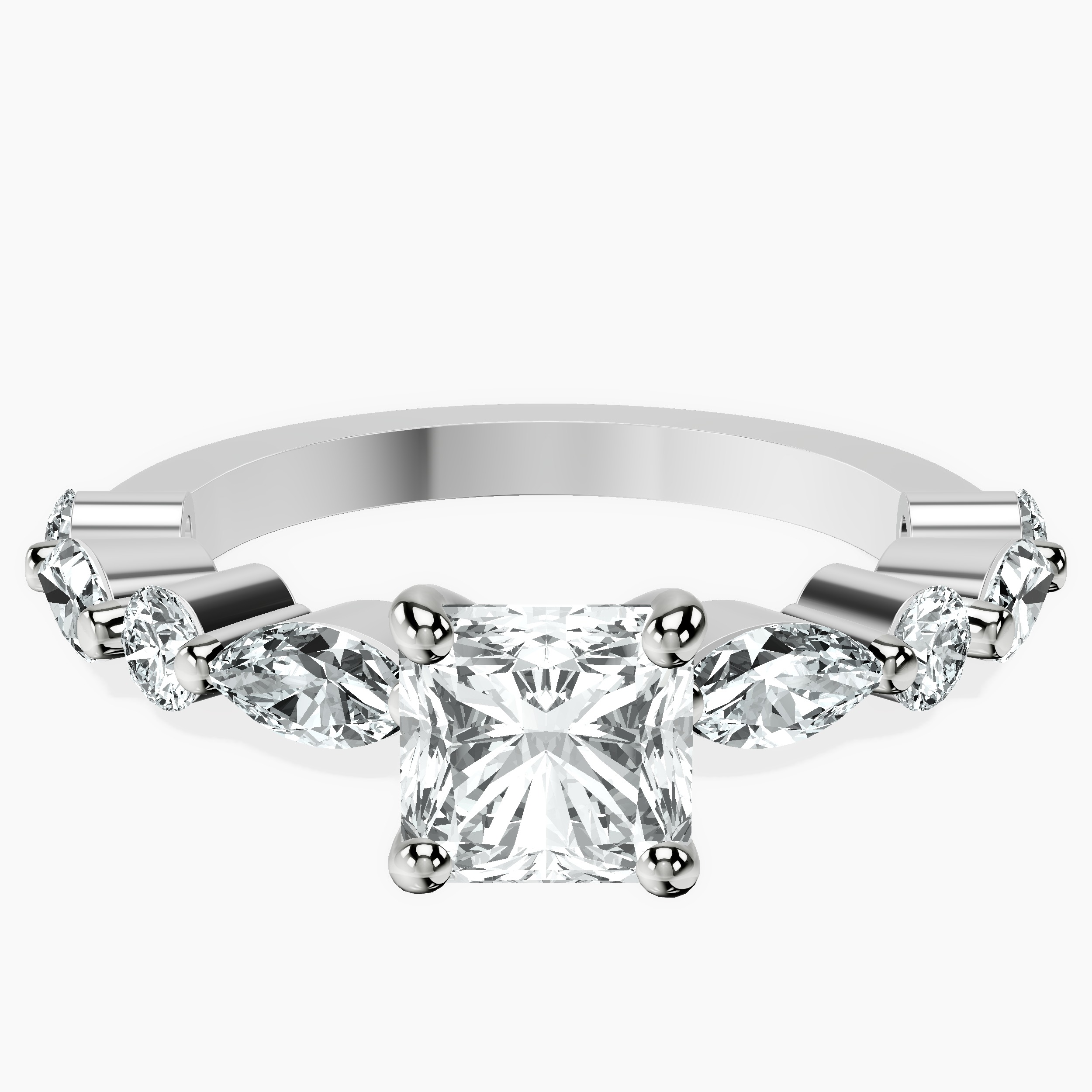 Platinum Pamela Eternity Side Stone Lab Diamond Ring front image