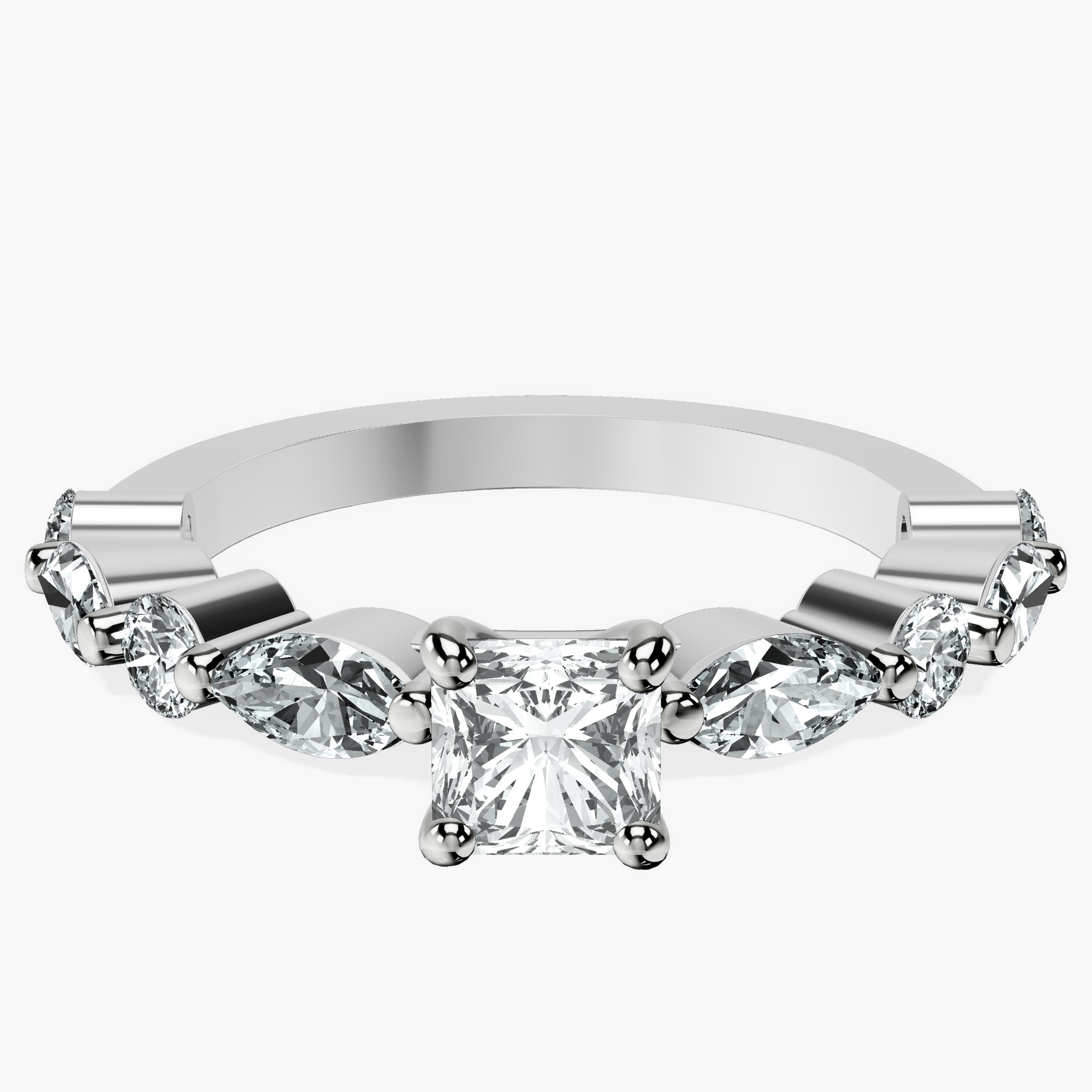 Platinum Pamela Eternity Side Stone Lab Diamond Ring front image