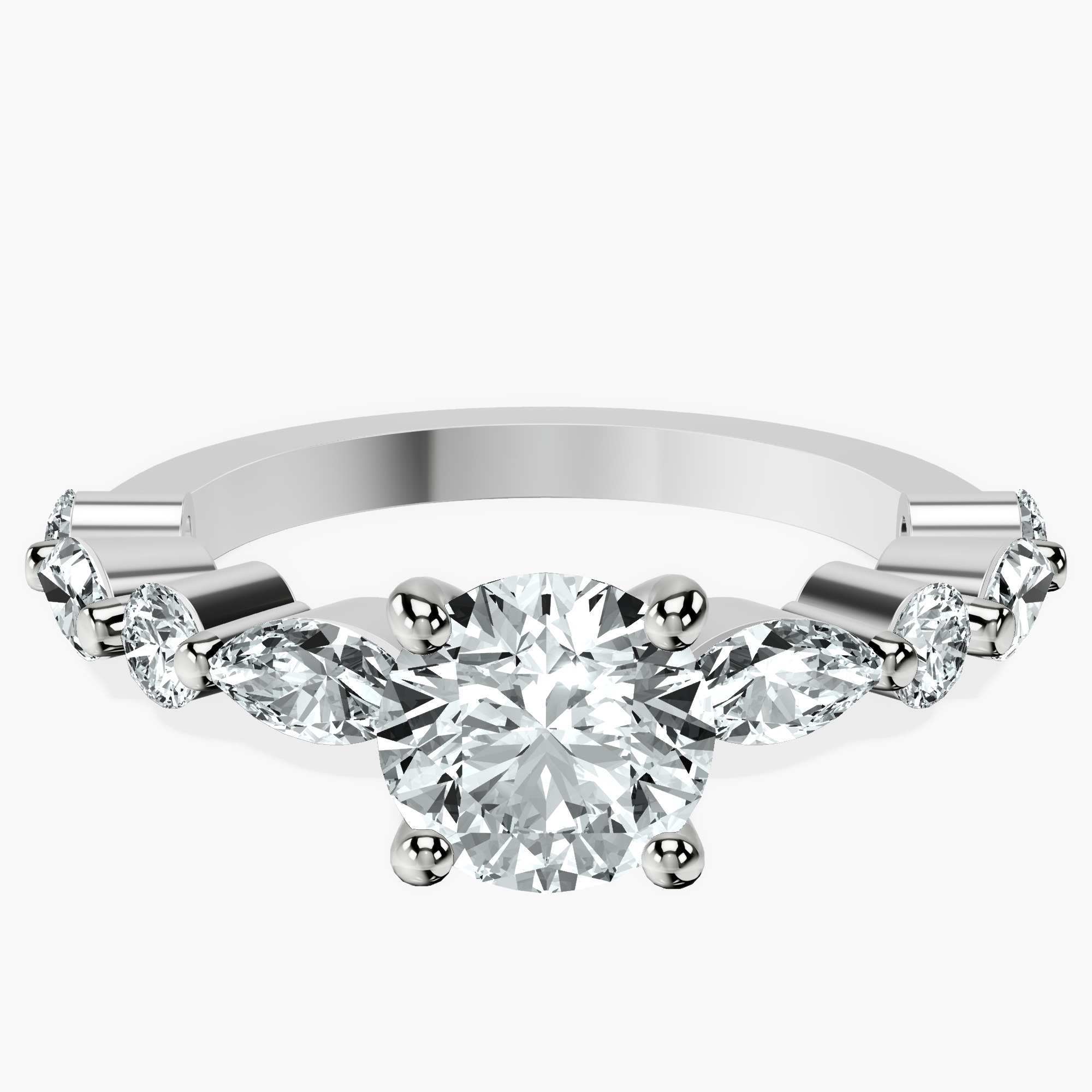 1.39 ct. round Pamela Ring in 18kt white gold rtr top