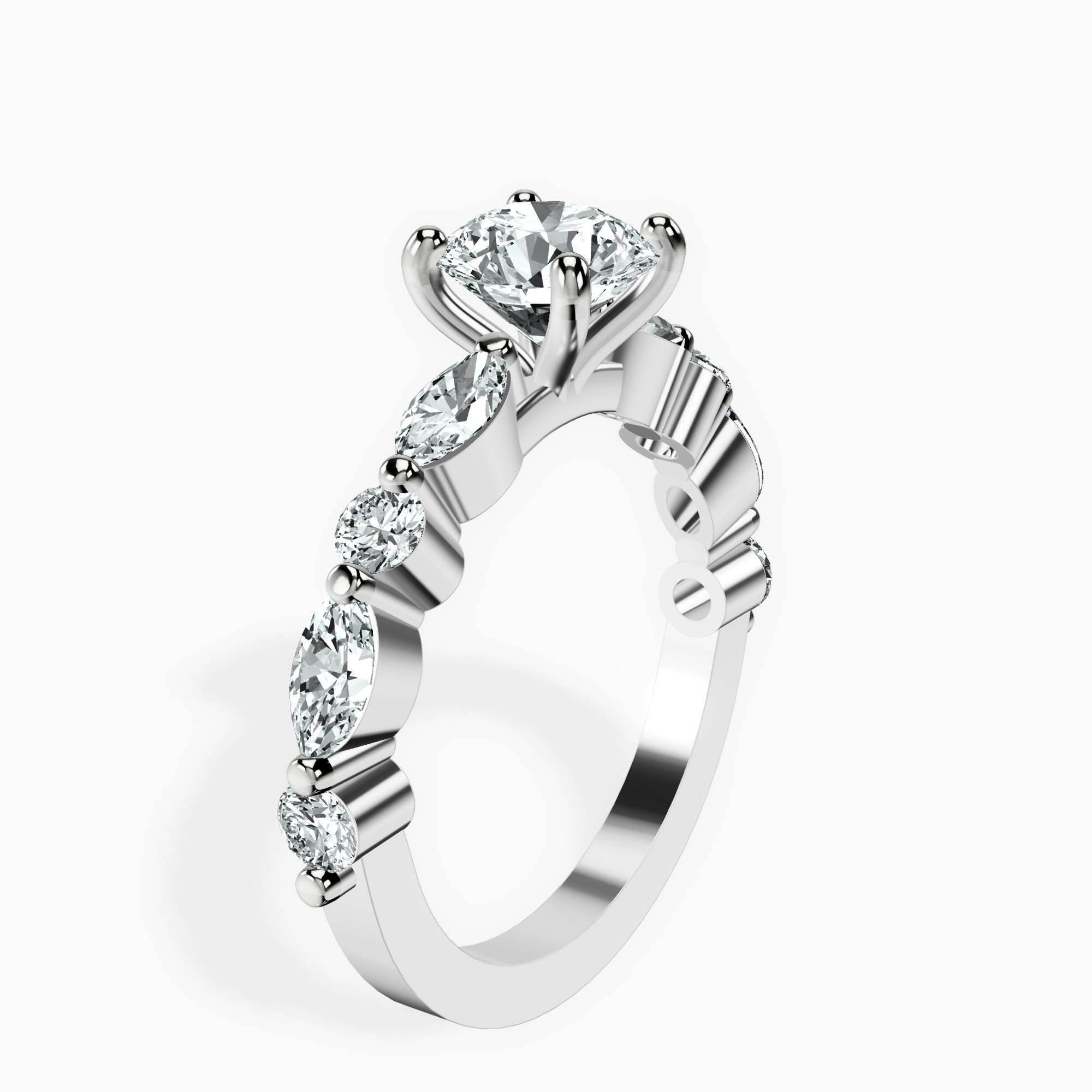 1.39 ct. round Pamela Ring in 18kt white gold standing product image one