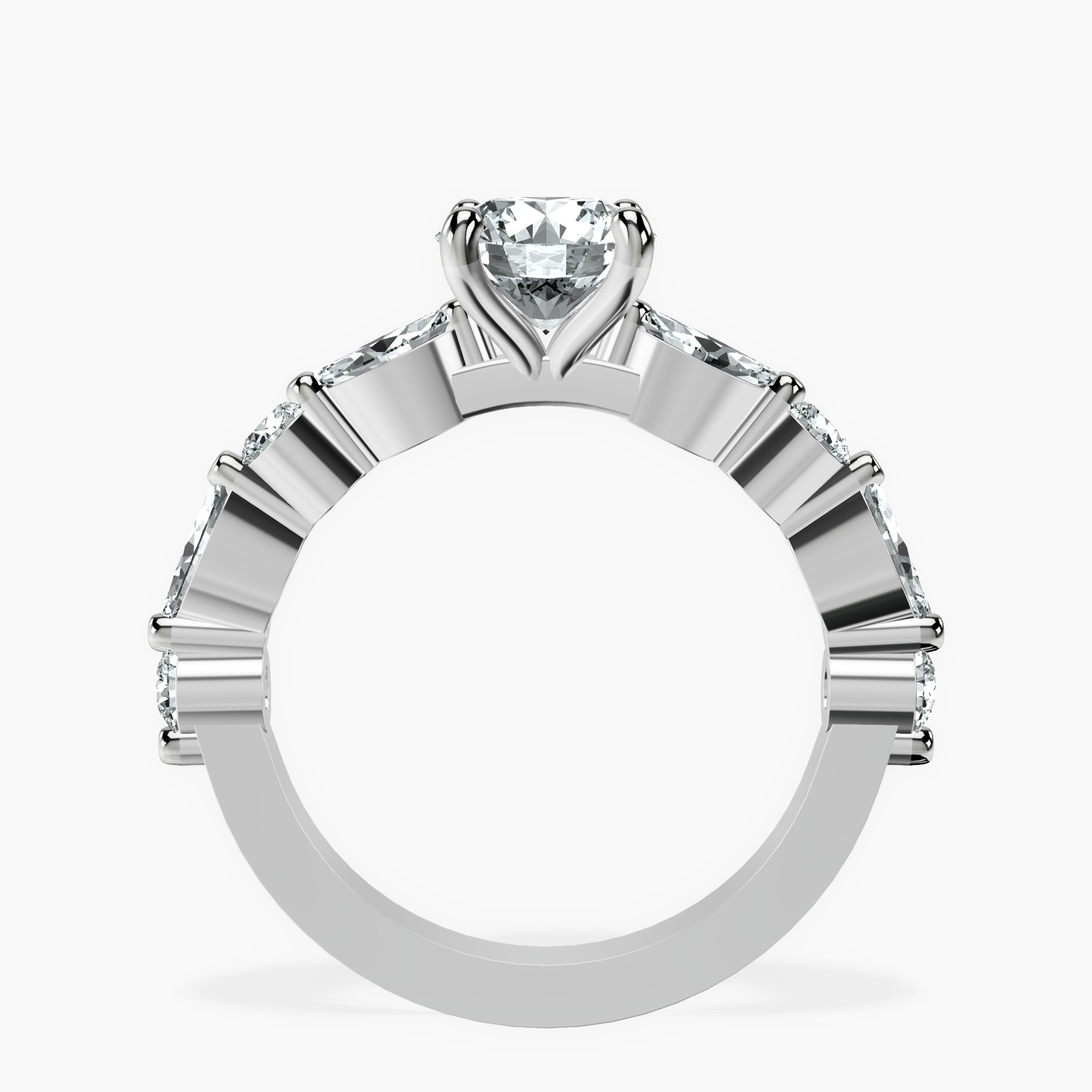 1.39 ct. round Pamela Ring in 18kt white gold side right image one