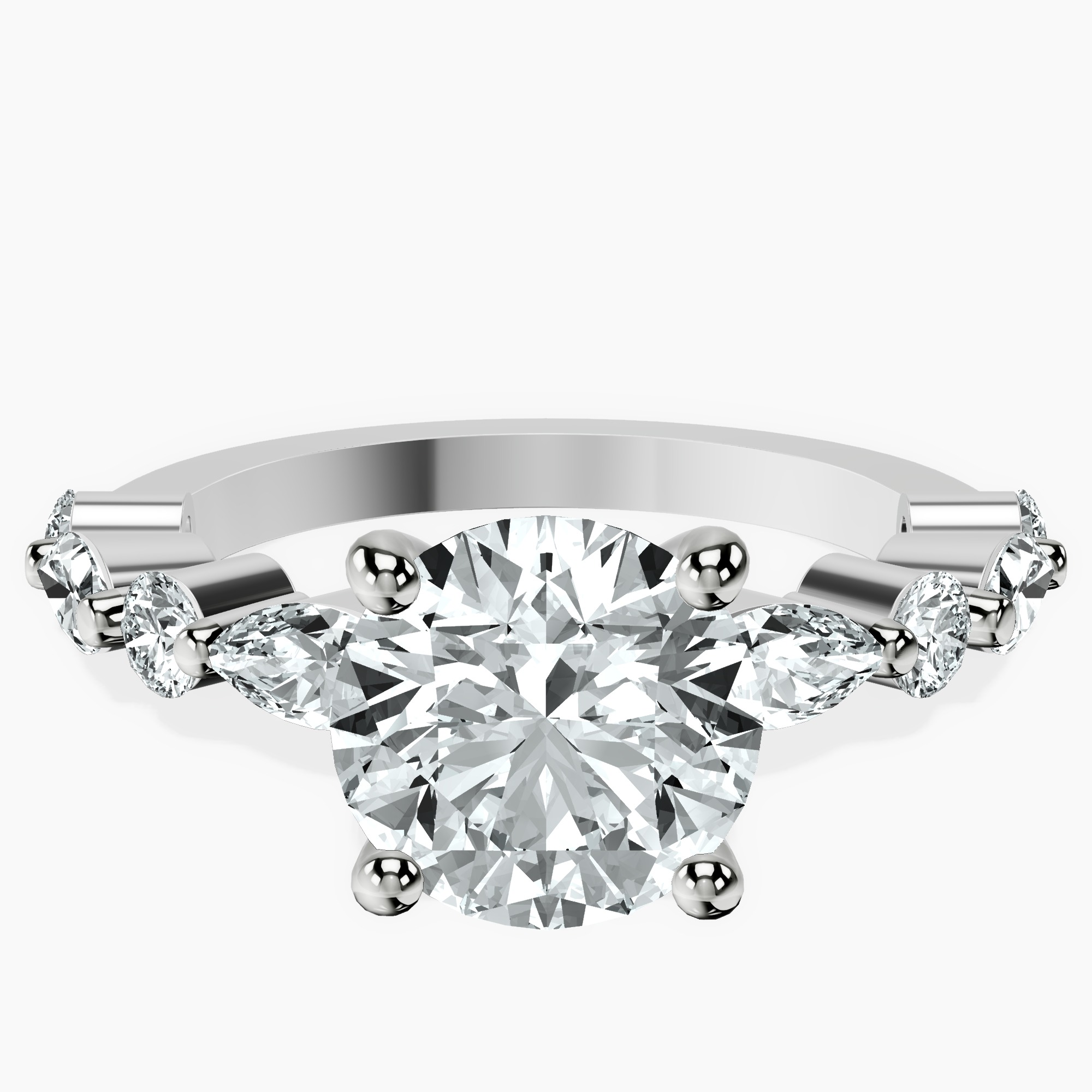 Platinum Pamela Eternity Side Stone Lab Diamond Ring front image