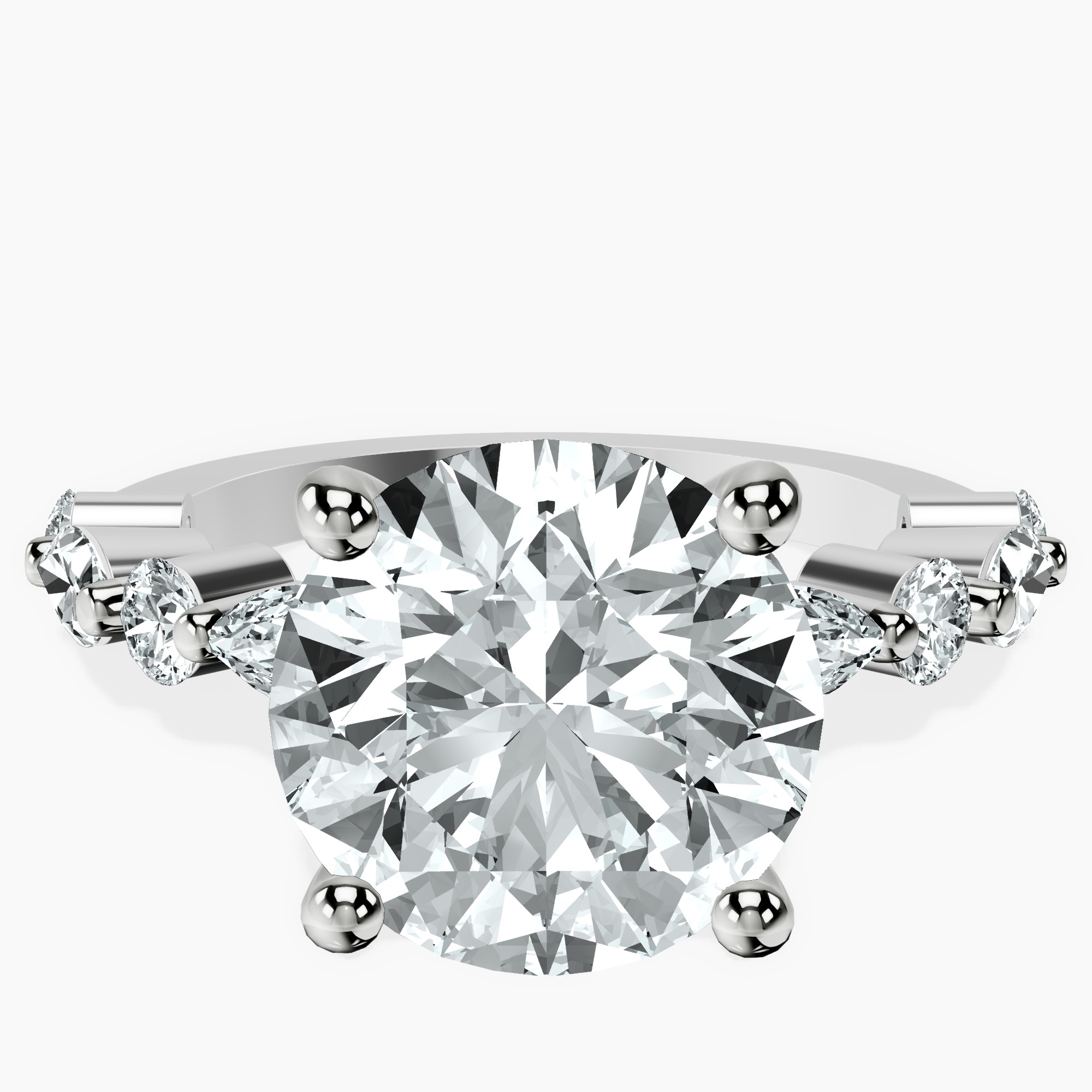 Platinum Pamela Eternity Side Stone Lab Diamond Ring front image
