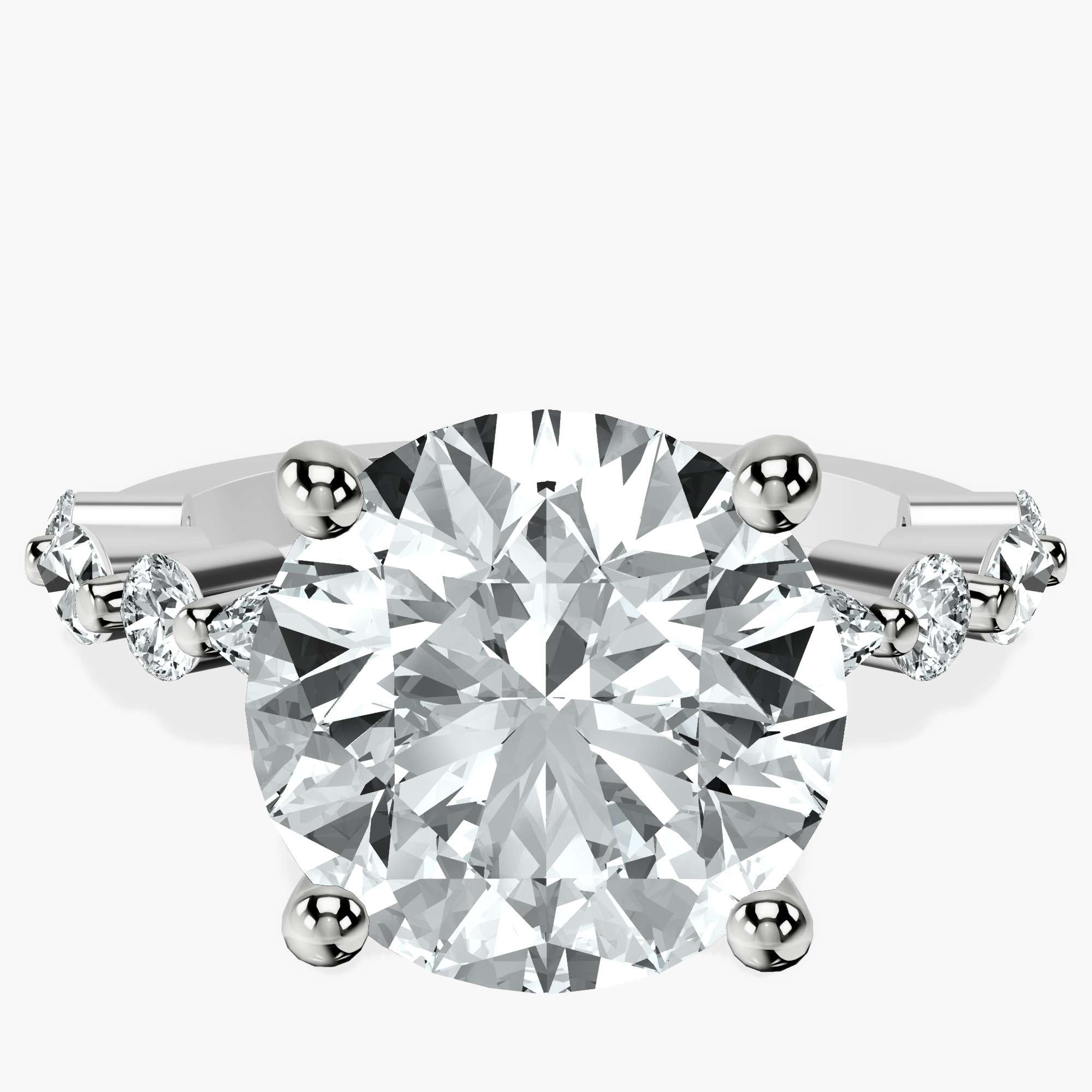 Platinum Pamela Eternity Side Stone Lab Diamond Ring front image