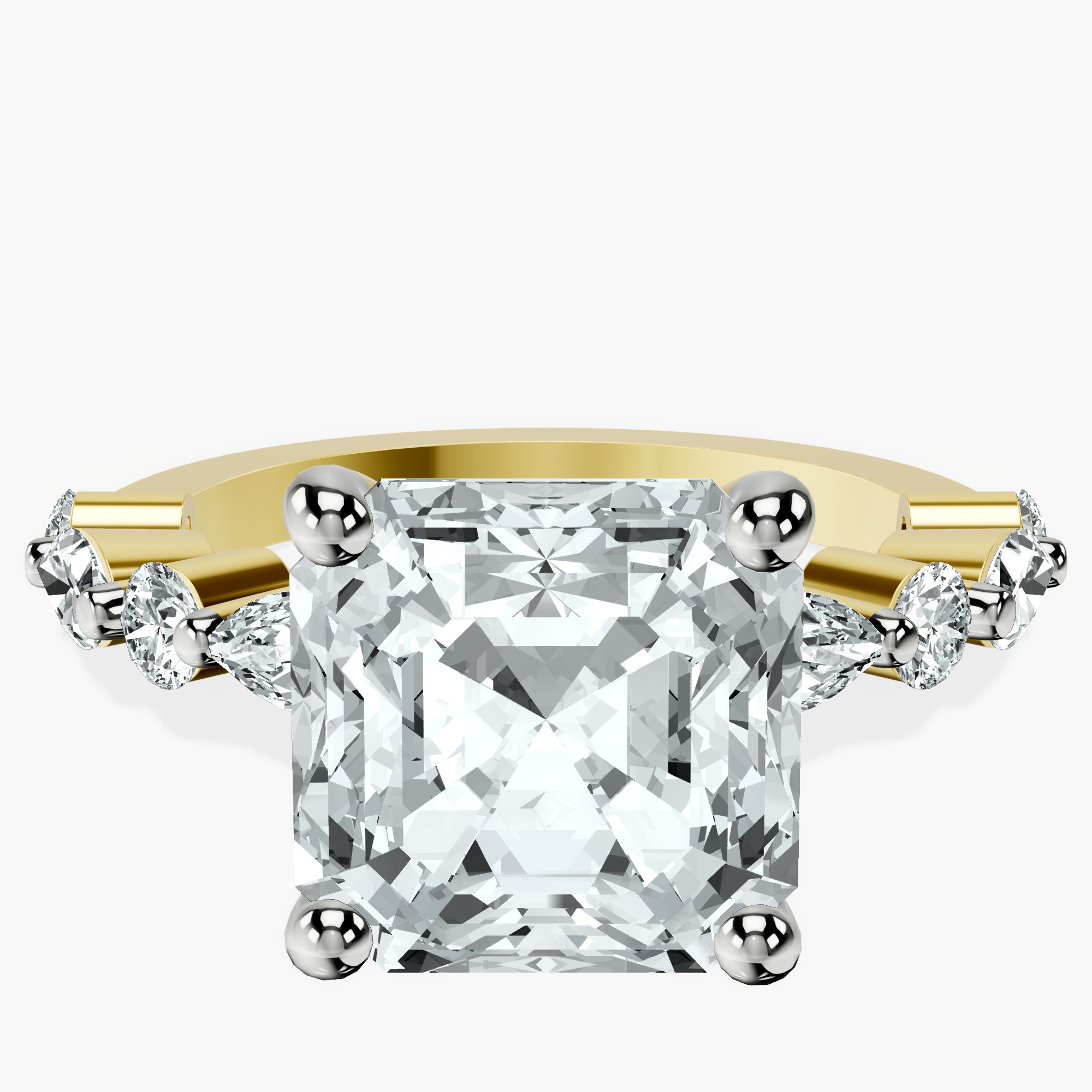 10kt Yellow Gold Pamela Eternity Side Stone Lab Diamond Ring front image