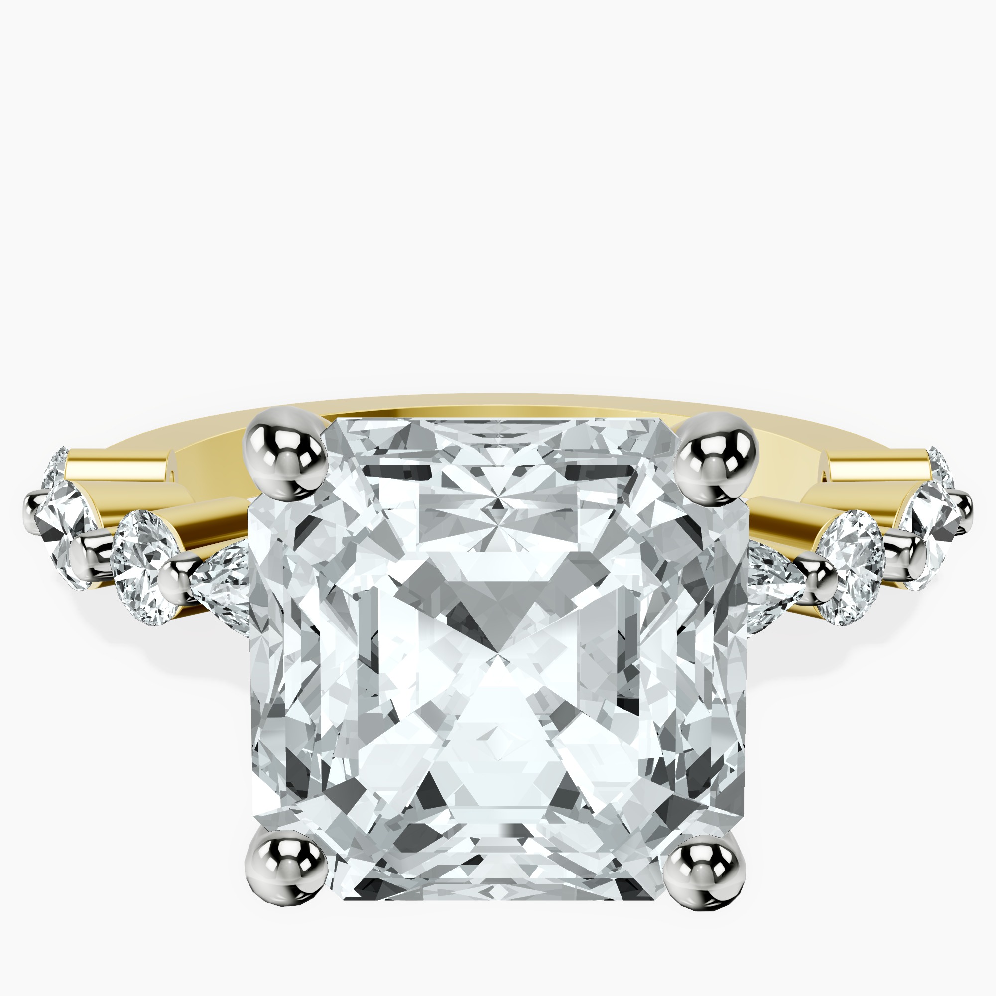 18kt Yellow Gold Pamela Eternity Side Stone Lab Diamond Ring front image