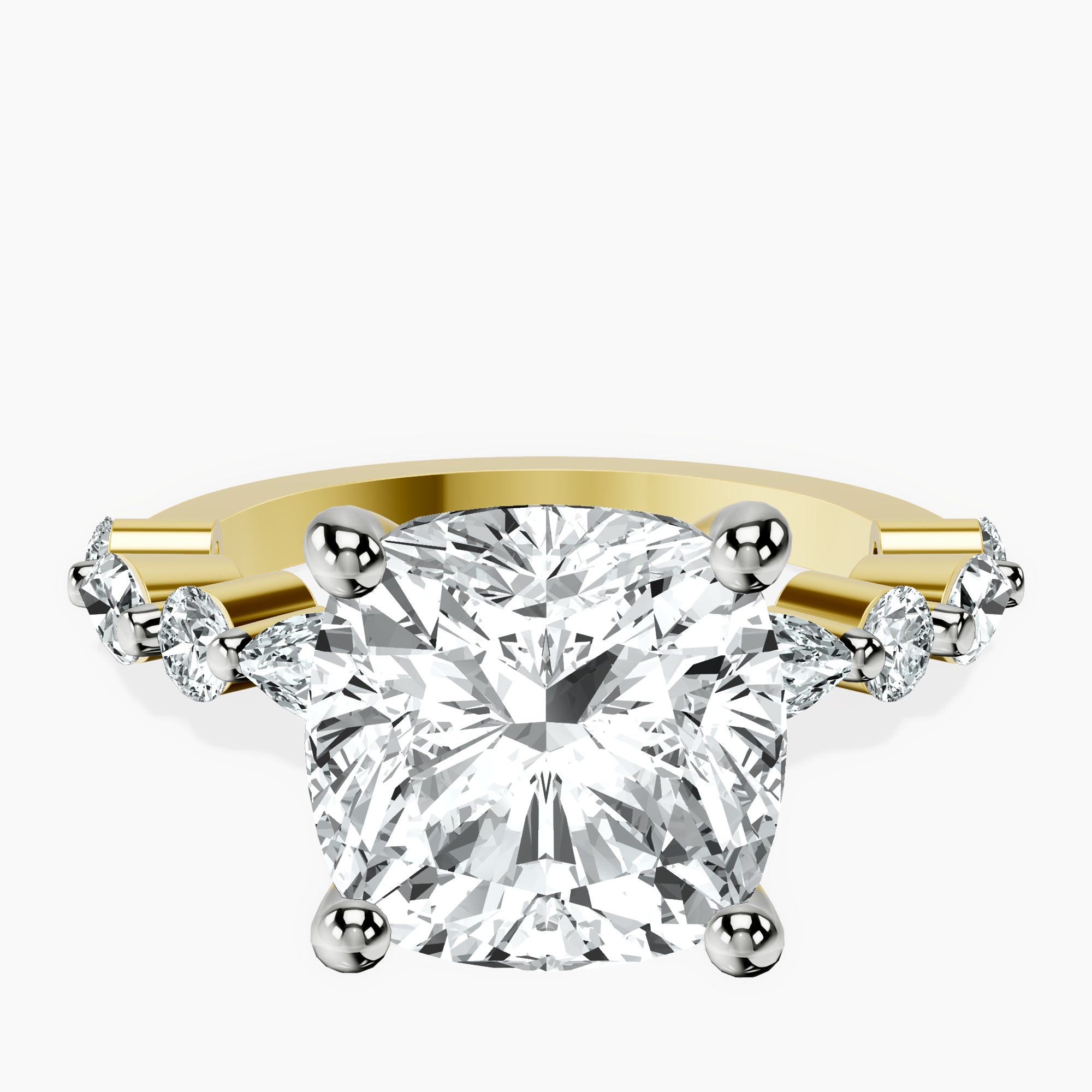 14kt Yellow Gold Pamela Eternity Side Stone Lab Diamond Ring front image
