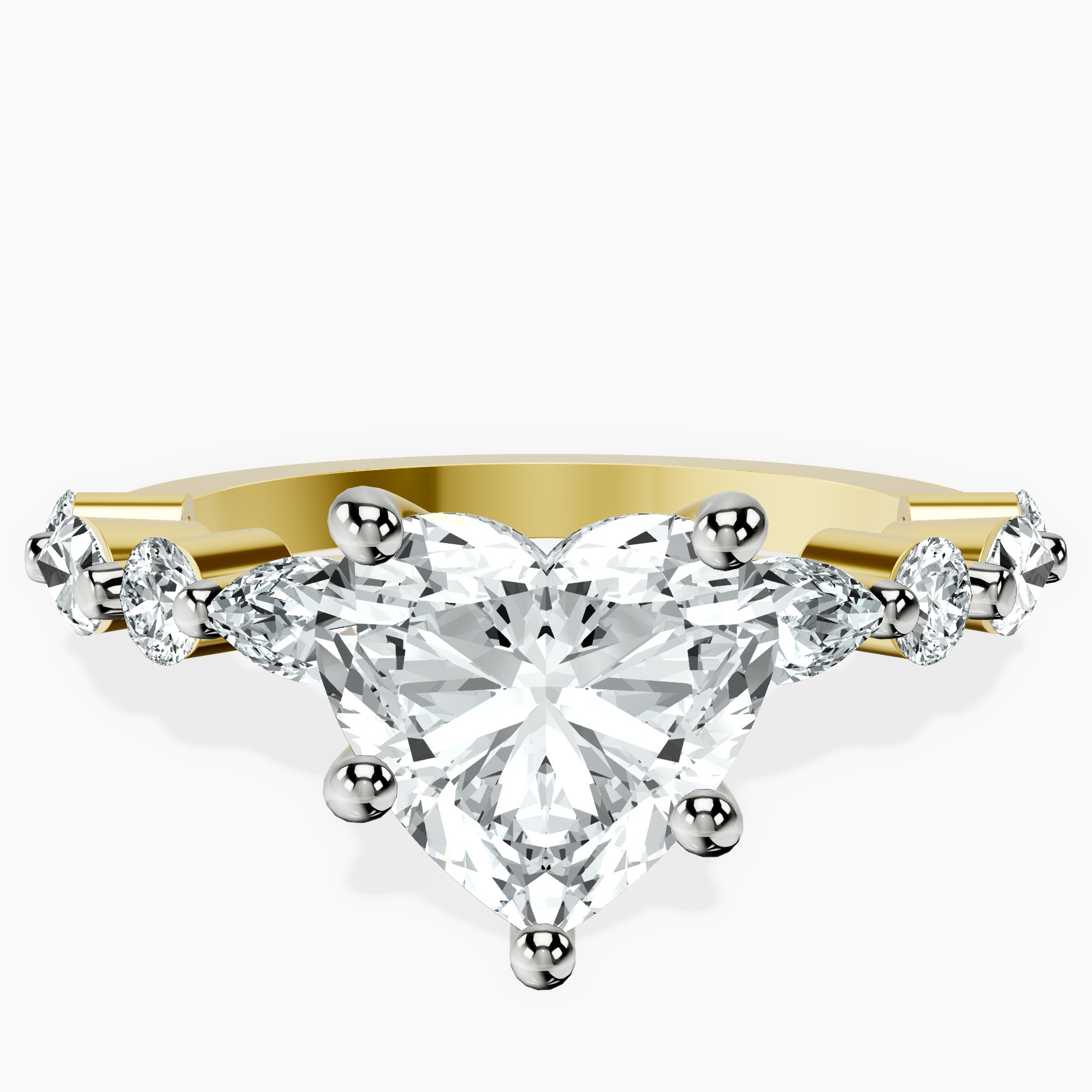 10kt Yellow Gold Pamela Eternity Side Stone Lab Diamond Ring front image