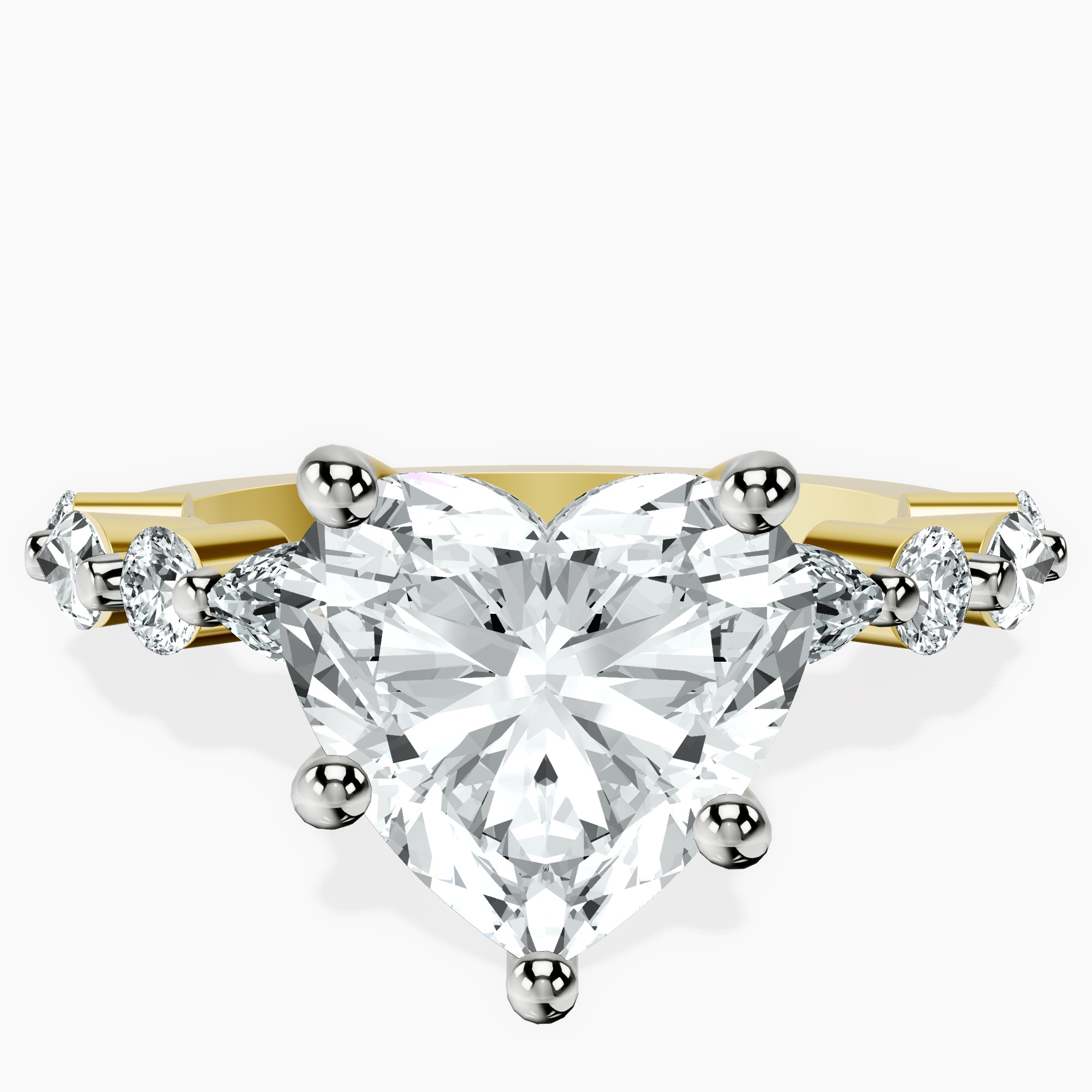 10kt Yellow Gold Pamela Eternity Side Stone Lab Diamond Ring front image