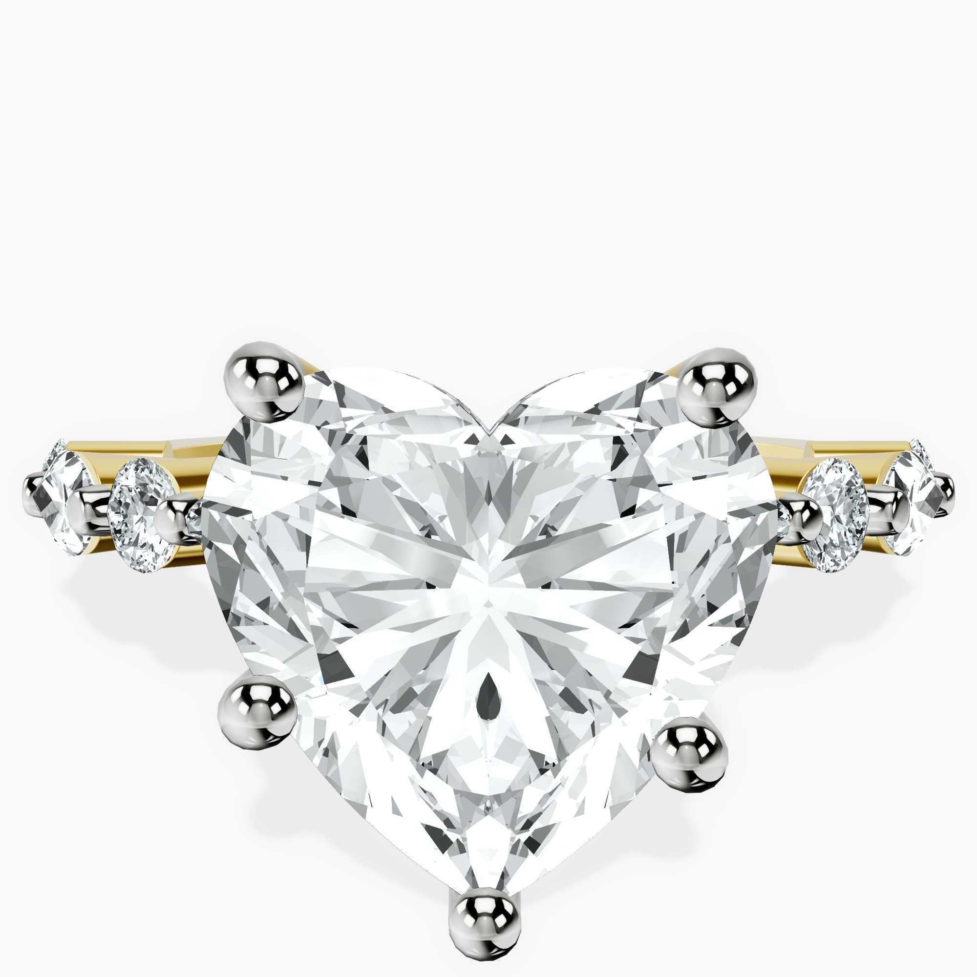 10kt Yellow Gold Pamela Eternity Side Stone Lab Diamond Ring front image