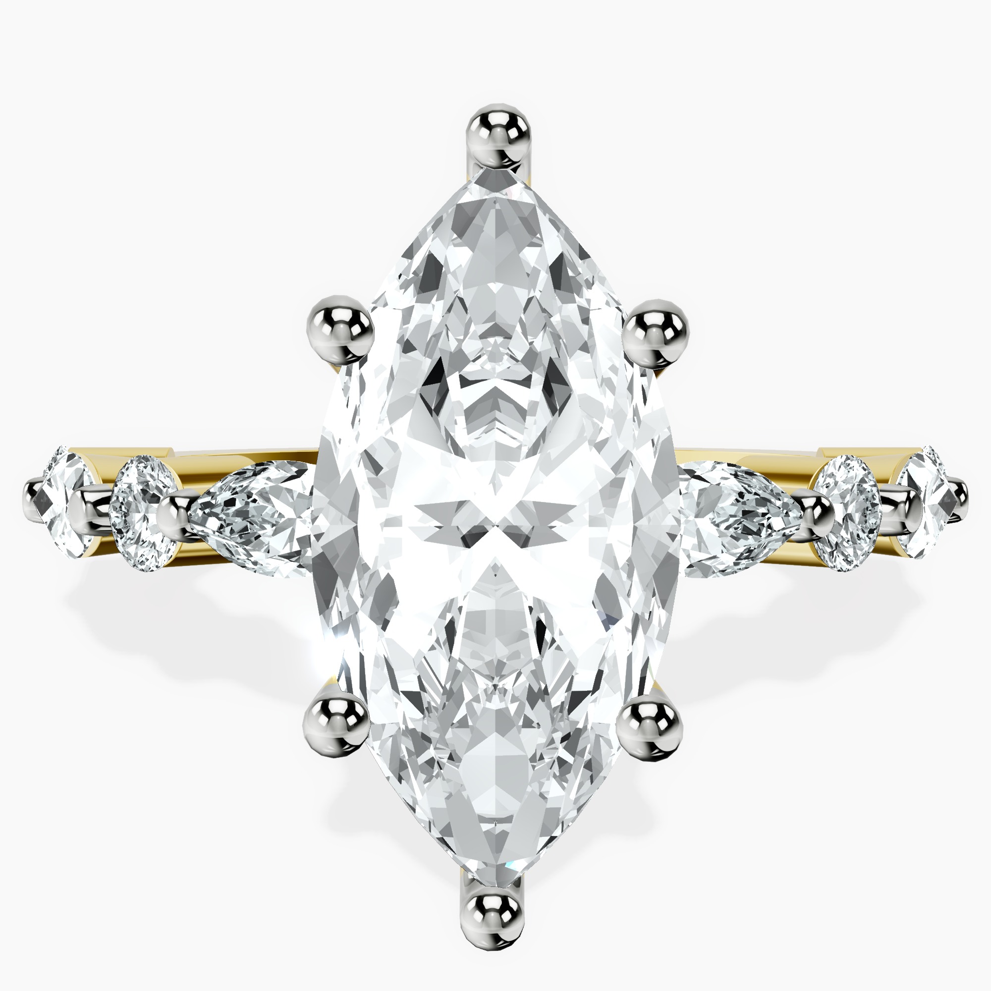 14kt Yellow Gold Pamela Eternity Side Stone Lab Diamond Ring front image
