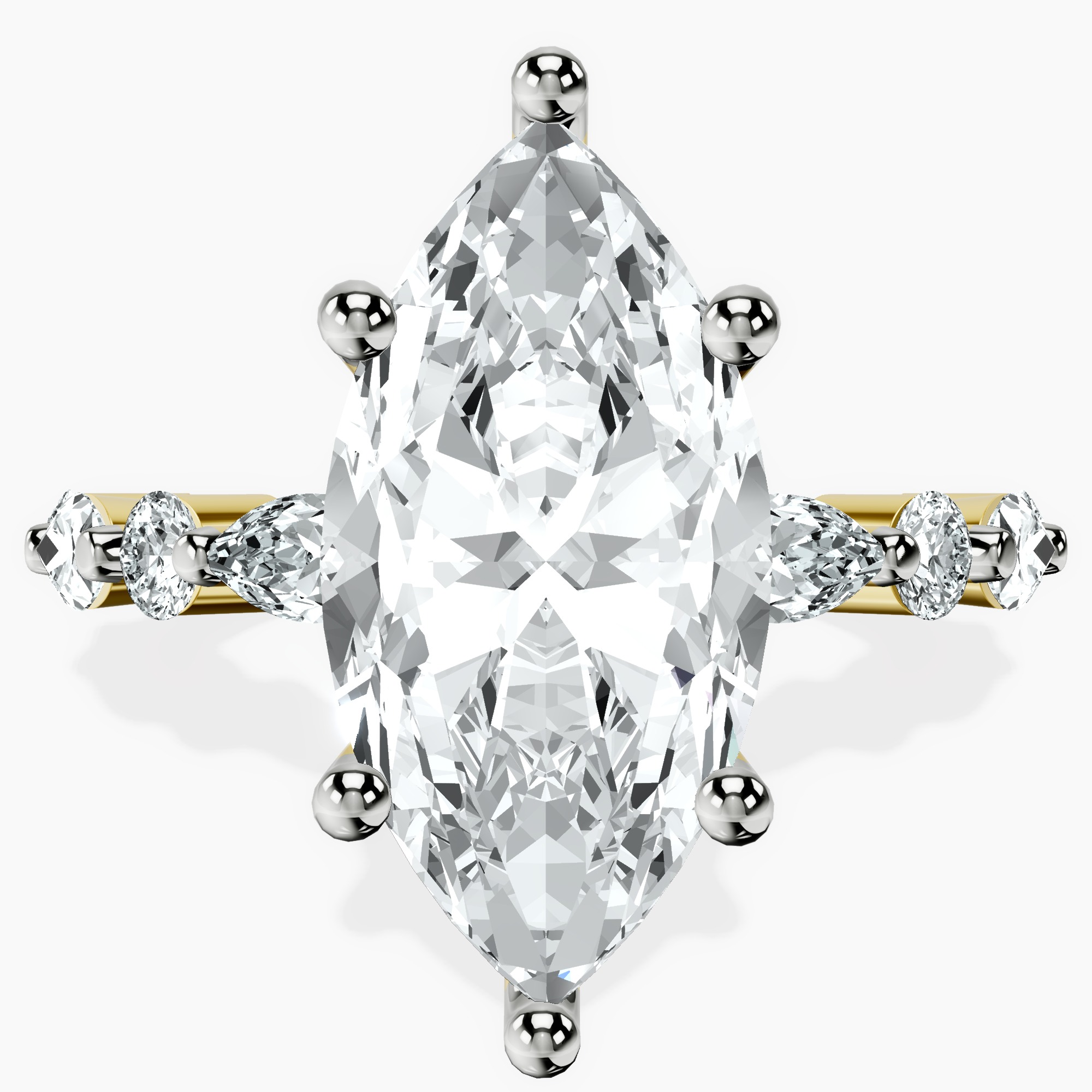 18kt Yellow Gold Pamela Eternity Side Stone Lab Diamond Ring front image