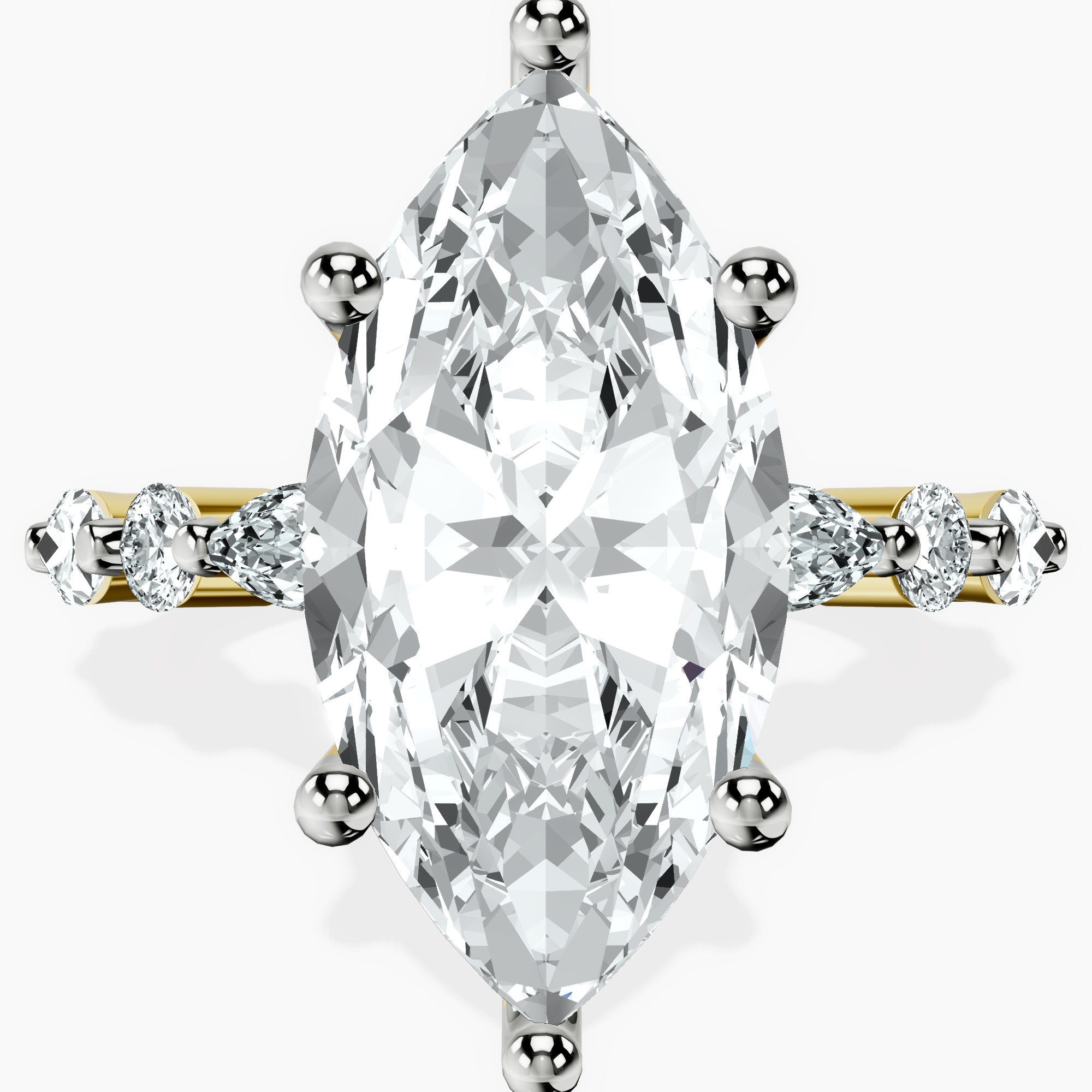 14kt Yellow Gold Pamela Eternity Side Stone Lab Diamond Ring front image