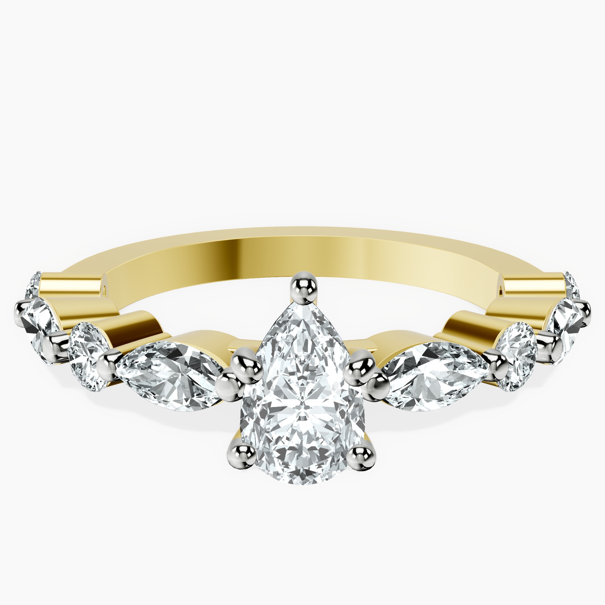 14kt Yellow Gold Pamela Eternity Side Stone Lab Diamond Ring front image