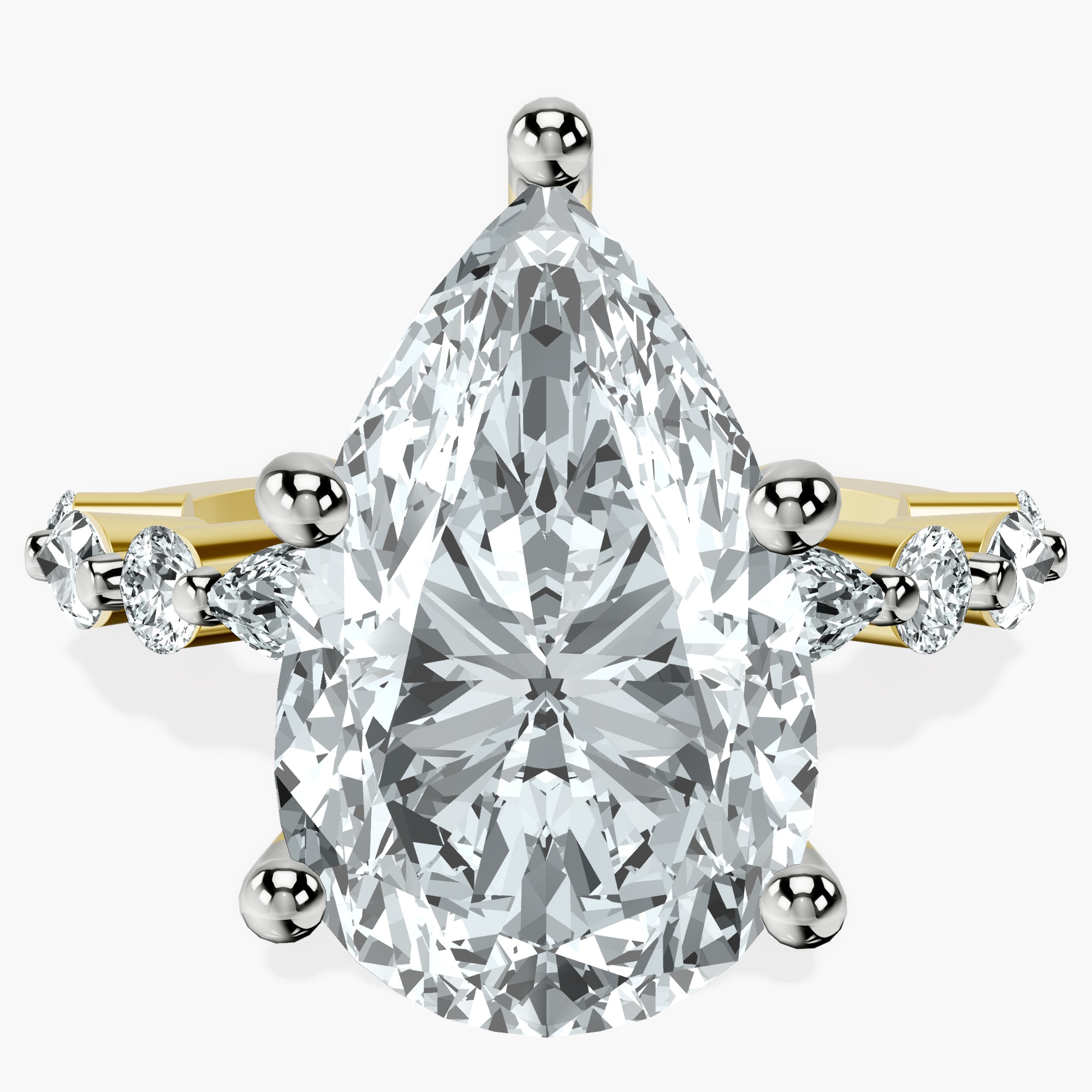 10kt Yellow Gold Pamela Eternity Side Stone Lab Diamond Ring front image