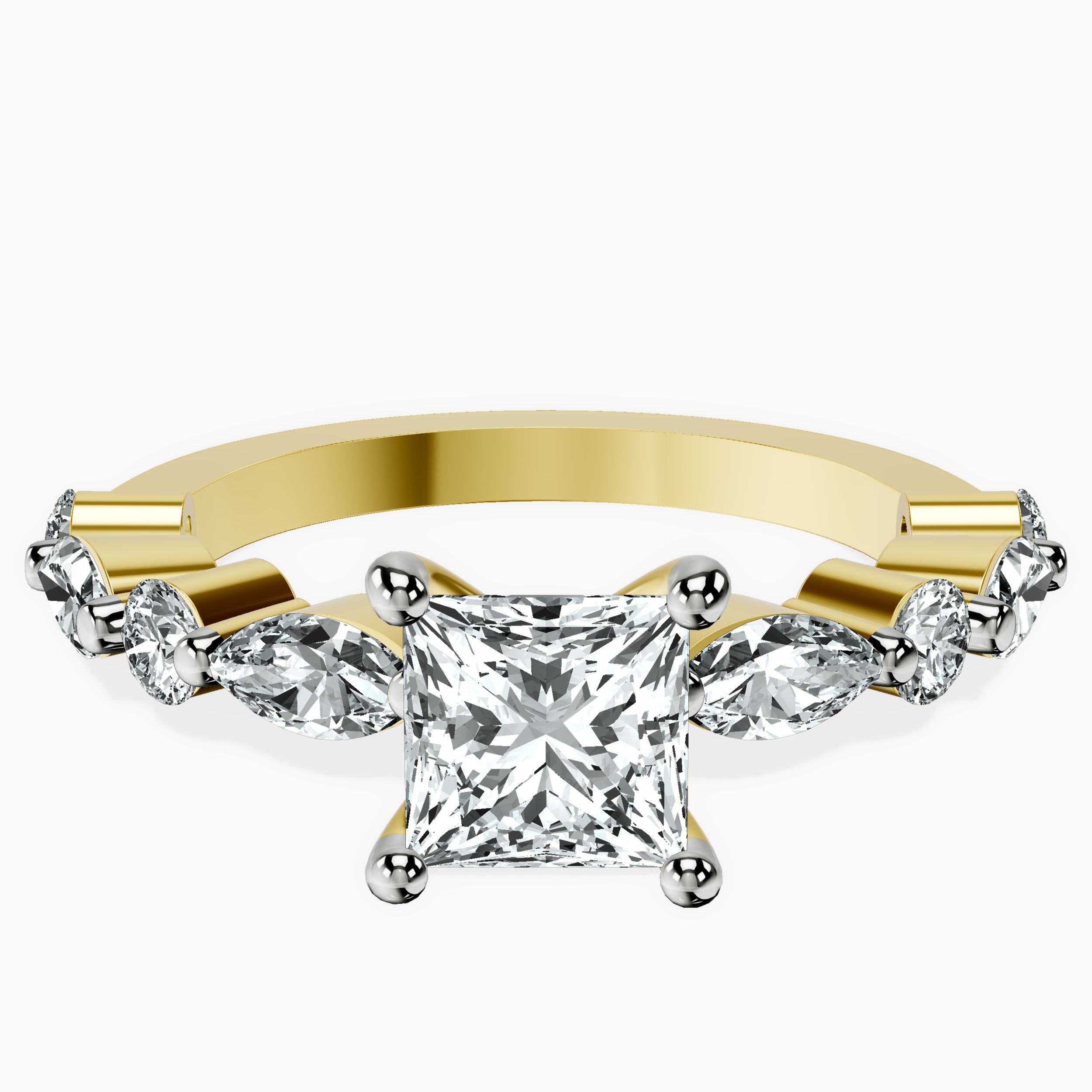 10kt Yellow Gold Pamela Eternity Side Stone Lab Diamond Ring front image