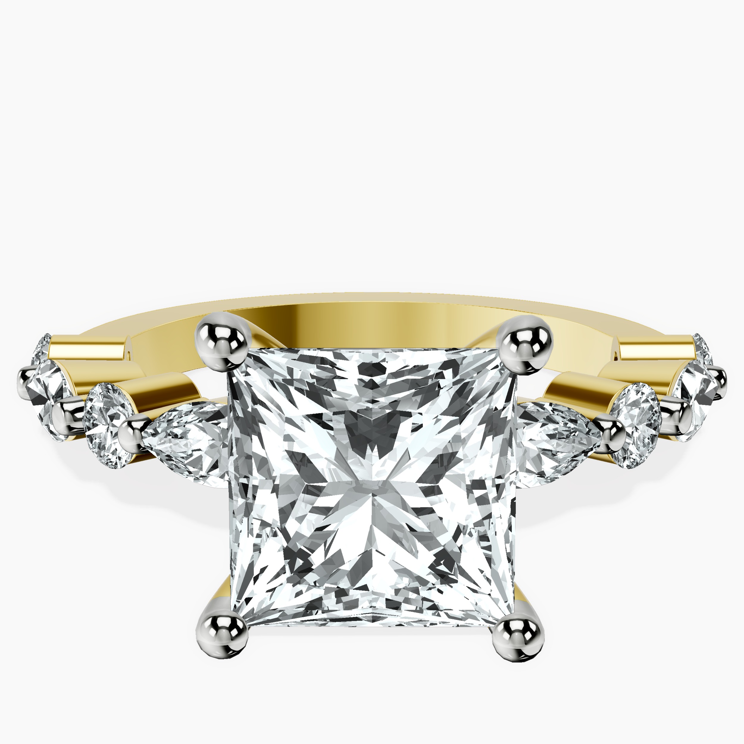 10kt Yellow Gold Pamela Eternity Side Stone Lab Diamond Ring front image