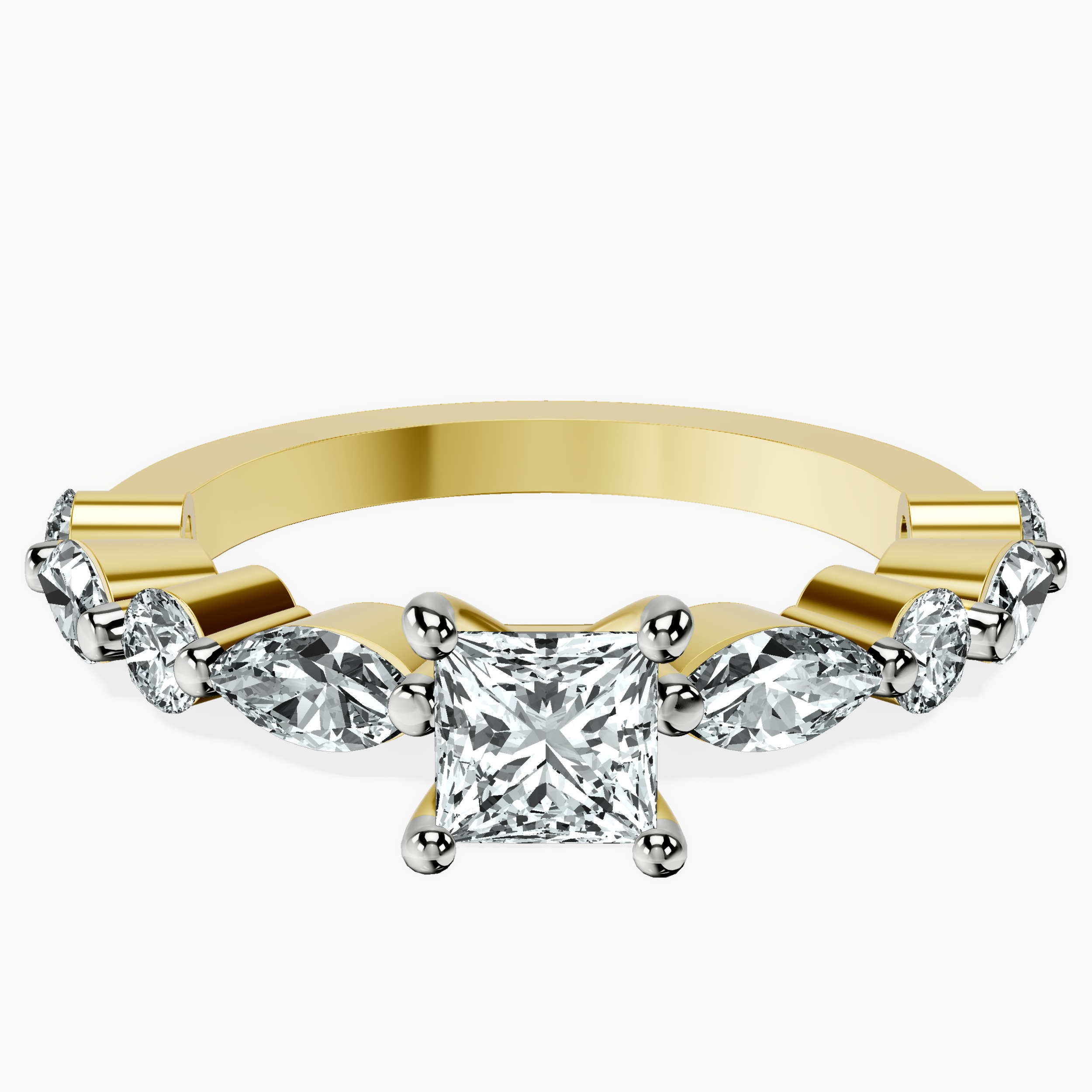 10kt Yellow Gold Pamela Eternity Side Stone Lab Diamond Ring front image