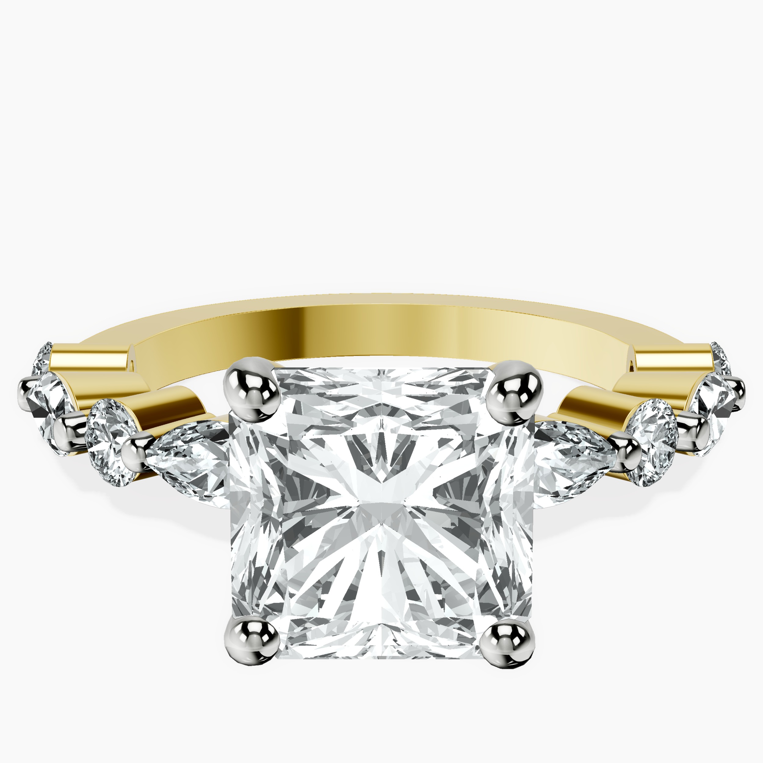 10kt Yellow Gold Pamela Eternity Side Stone Lab Diamond Ring front image