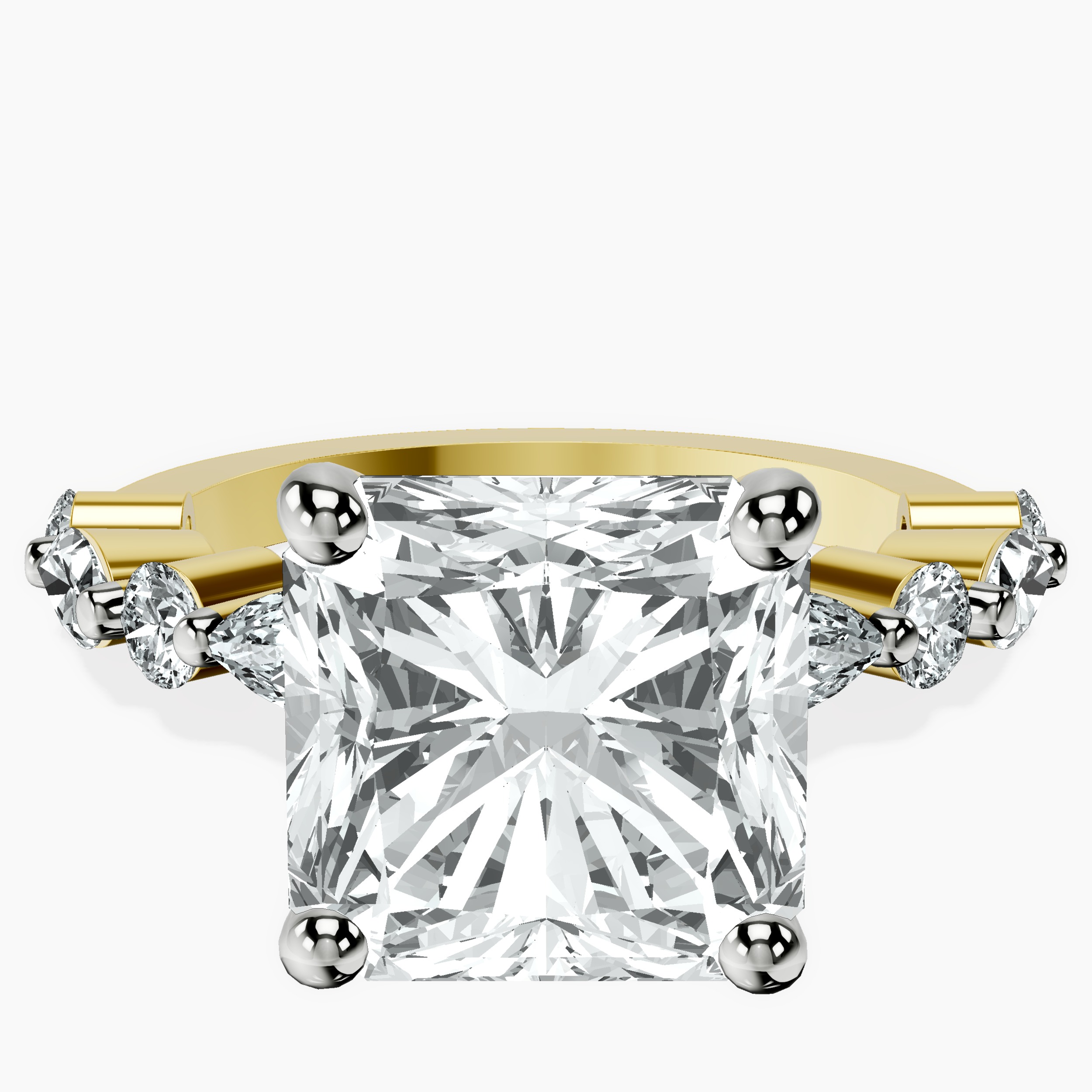 10kt Yellow Gold Pamela Eternity Side Stone Lab Diamond Ring front image