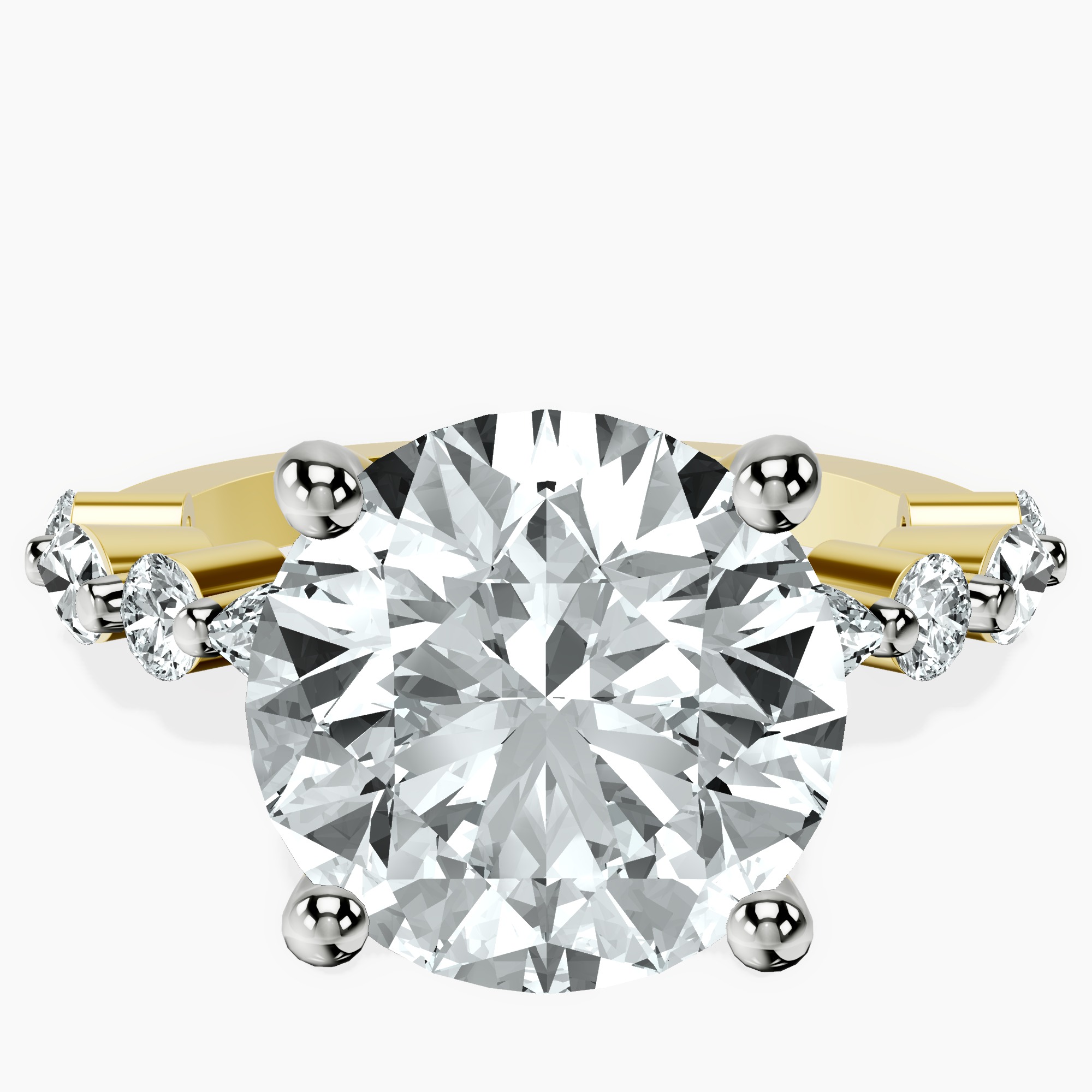 14kt Yellow Gold Pamela Eternity Side Stone Lab Diamond Ring front image