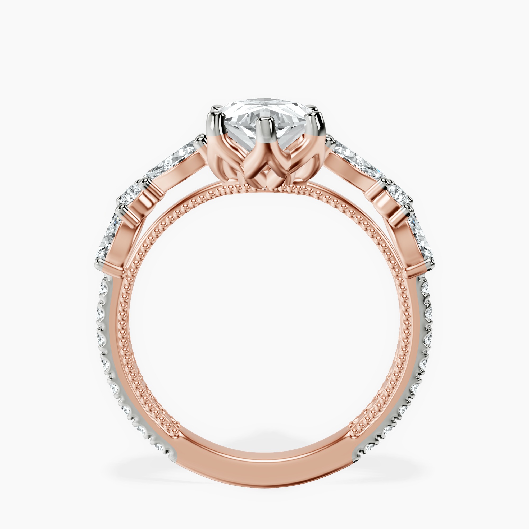2.92 ct. marquise Chrizan Ring in 18kt rose gold side right image one