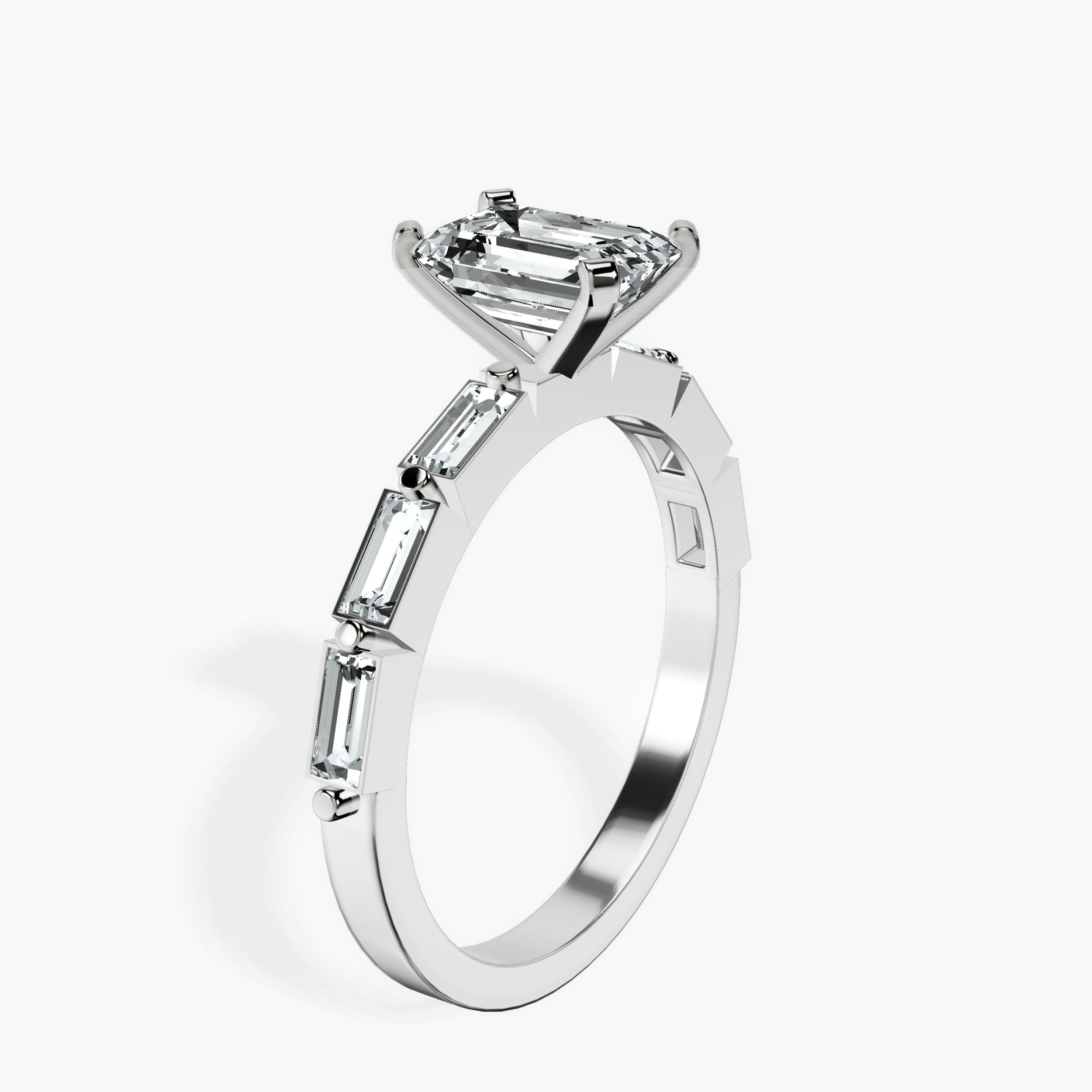 1.48 ct. emerald Kimberly Ring in 14kt white gold standing product image one