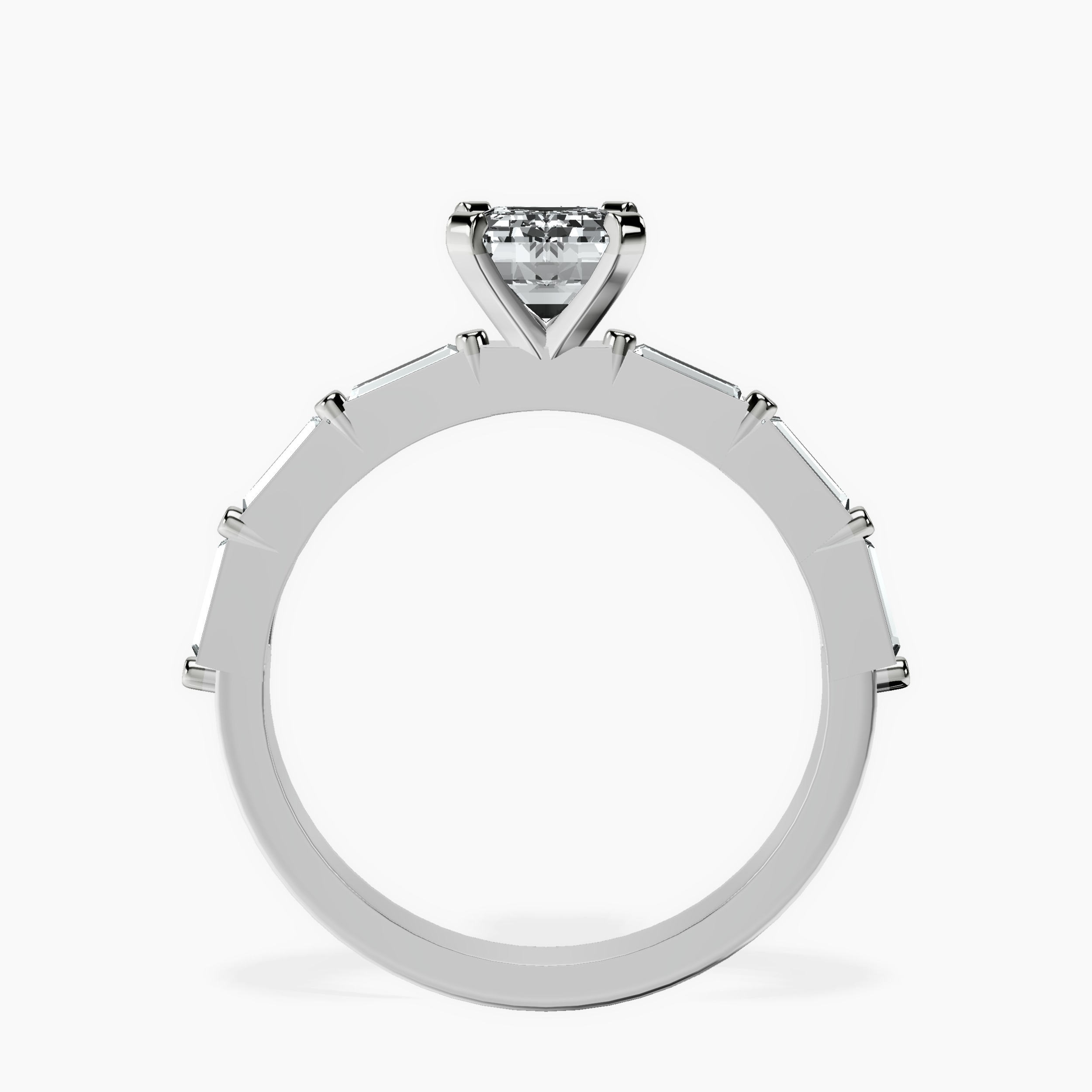 1.48 ct. emerald Kimberly Ring in 14kt white gold side right image one