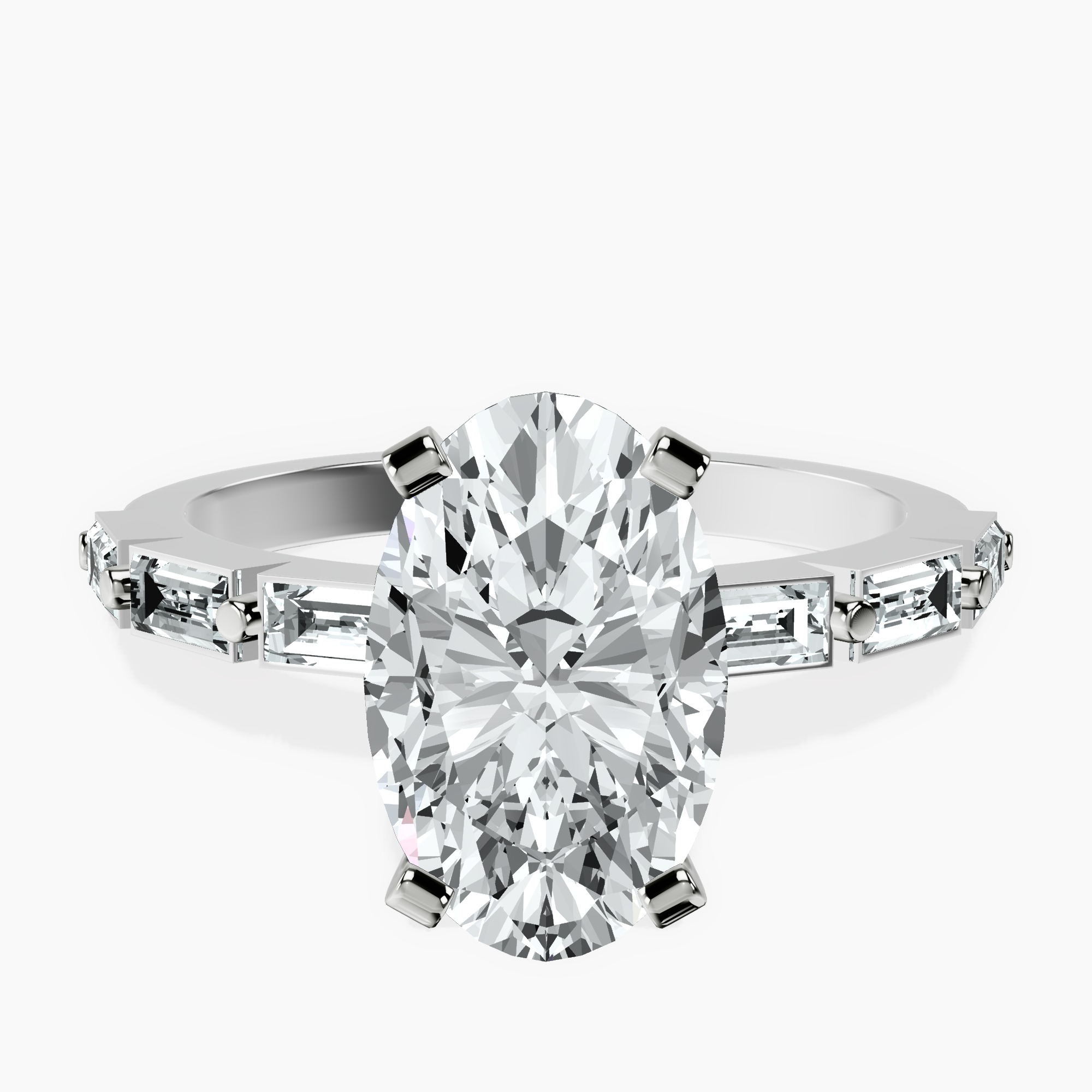 2.40 ct. oval Kimberly Ring in 18kt white gold rtr top