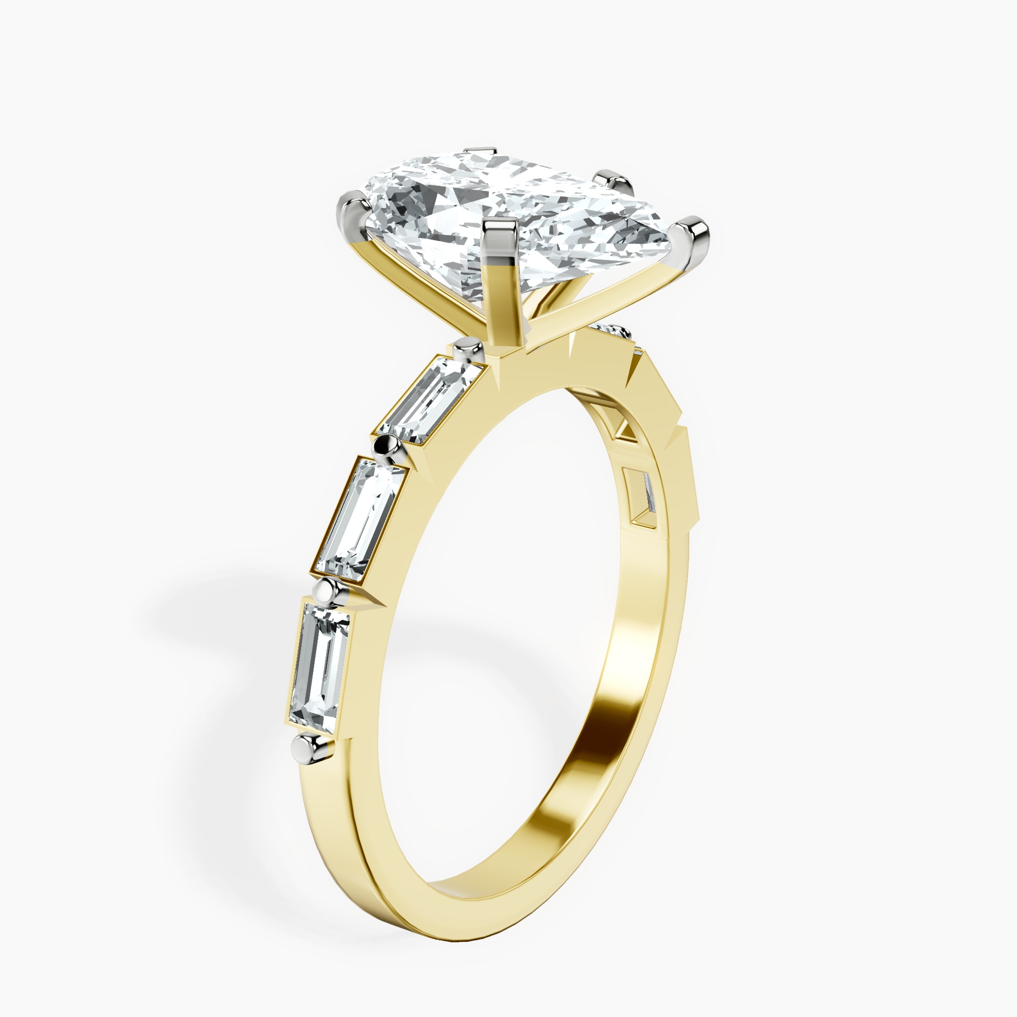 2.96 ct. pear Kimberly Ring in 10kt yellow gold standing product image one