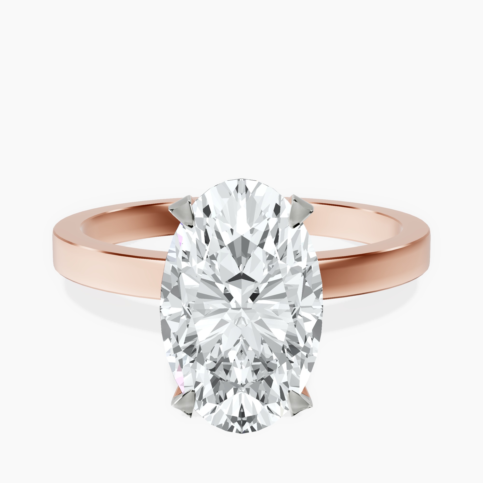 2.40 ct. oval Ember Halo Ring in 14kt rose gold rtr top