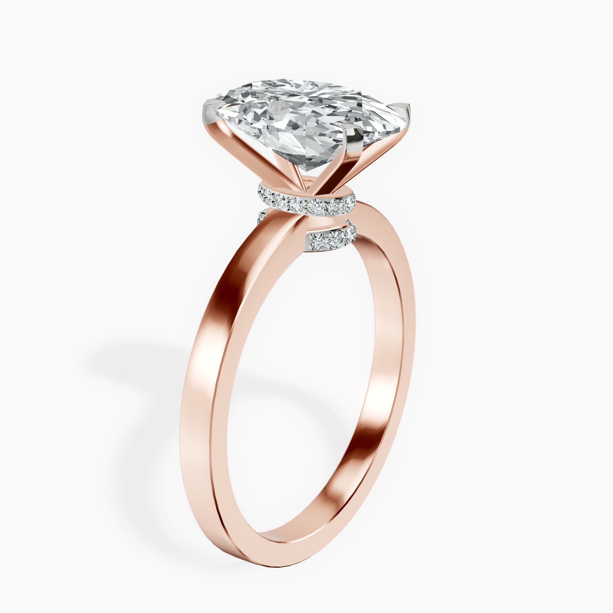 2.40 ct. oval Ember Halo Ring in 14kt rose gold standing product image one