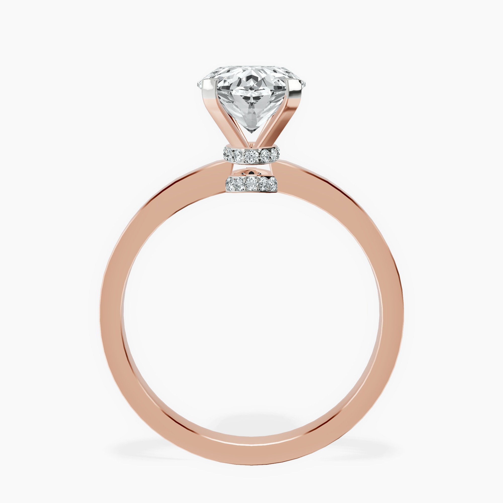 2.40 ct. oval Ember Halo Ring in 14kt rose gold side right image one
