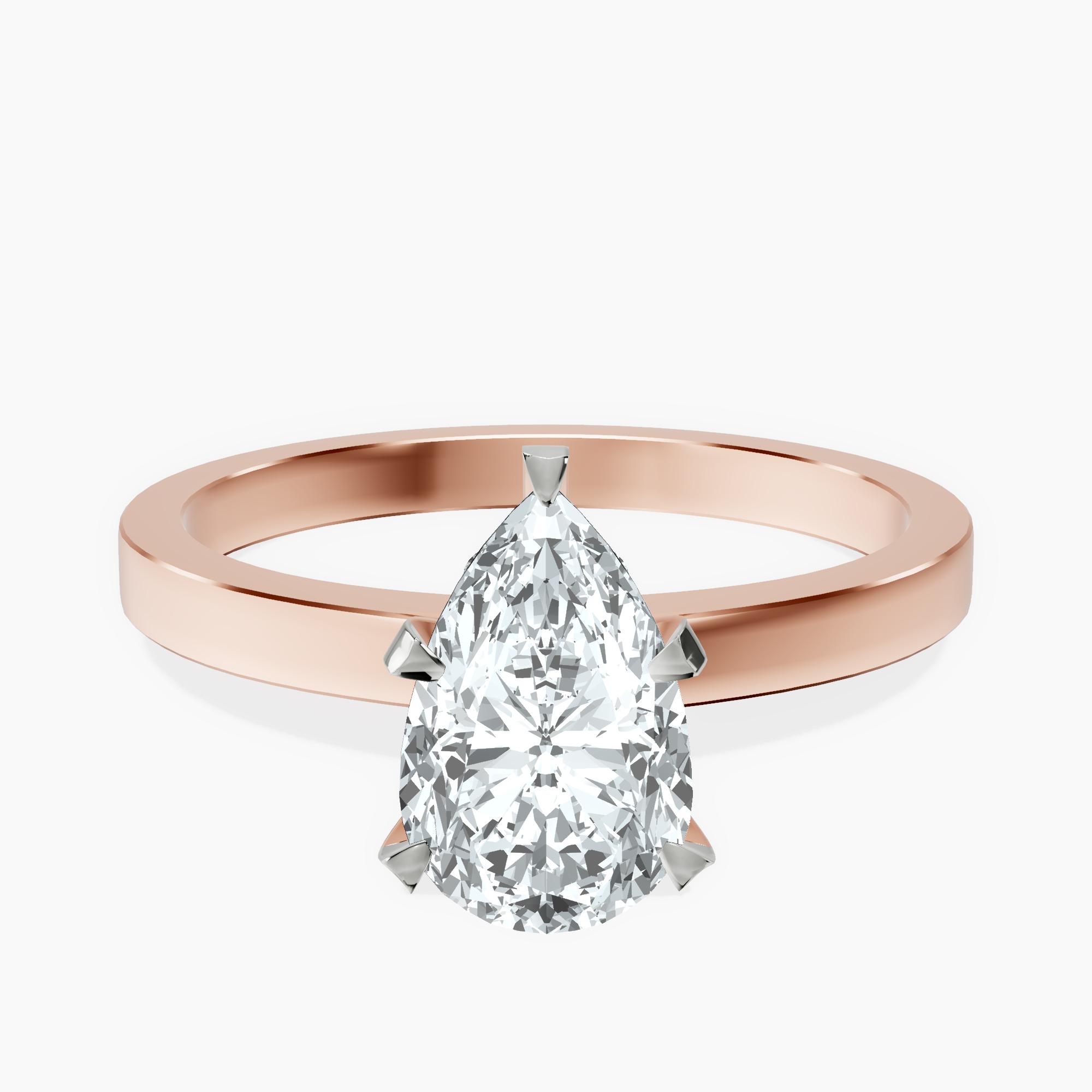 1.34 ct. pear Ember Halo Ring in 18kt rose gold rtr top