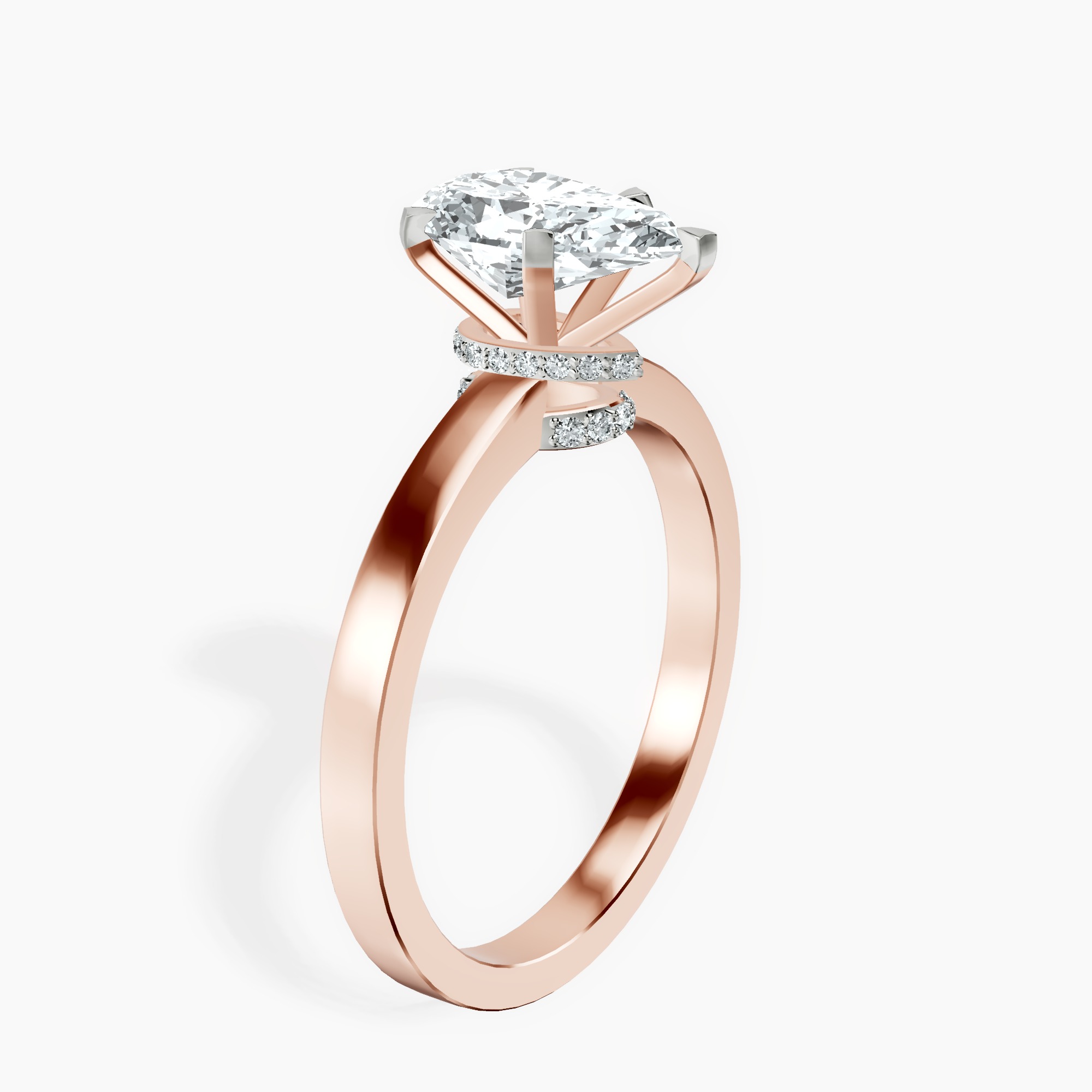 1.34 ct. pear Ember Halo Ring in 18kt rose gold standing product image one