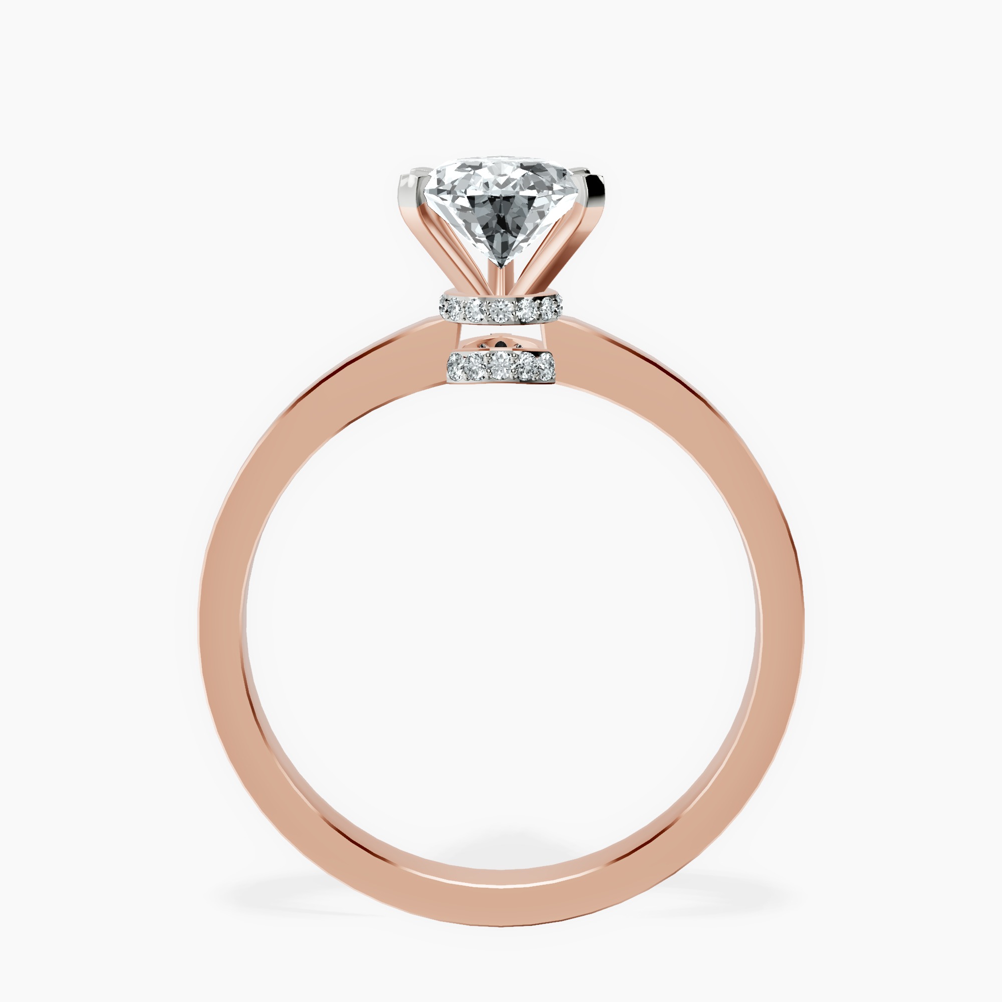 1.34 ct. pear Ember Halo Ring in 18kt rose gold side right image one