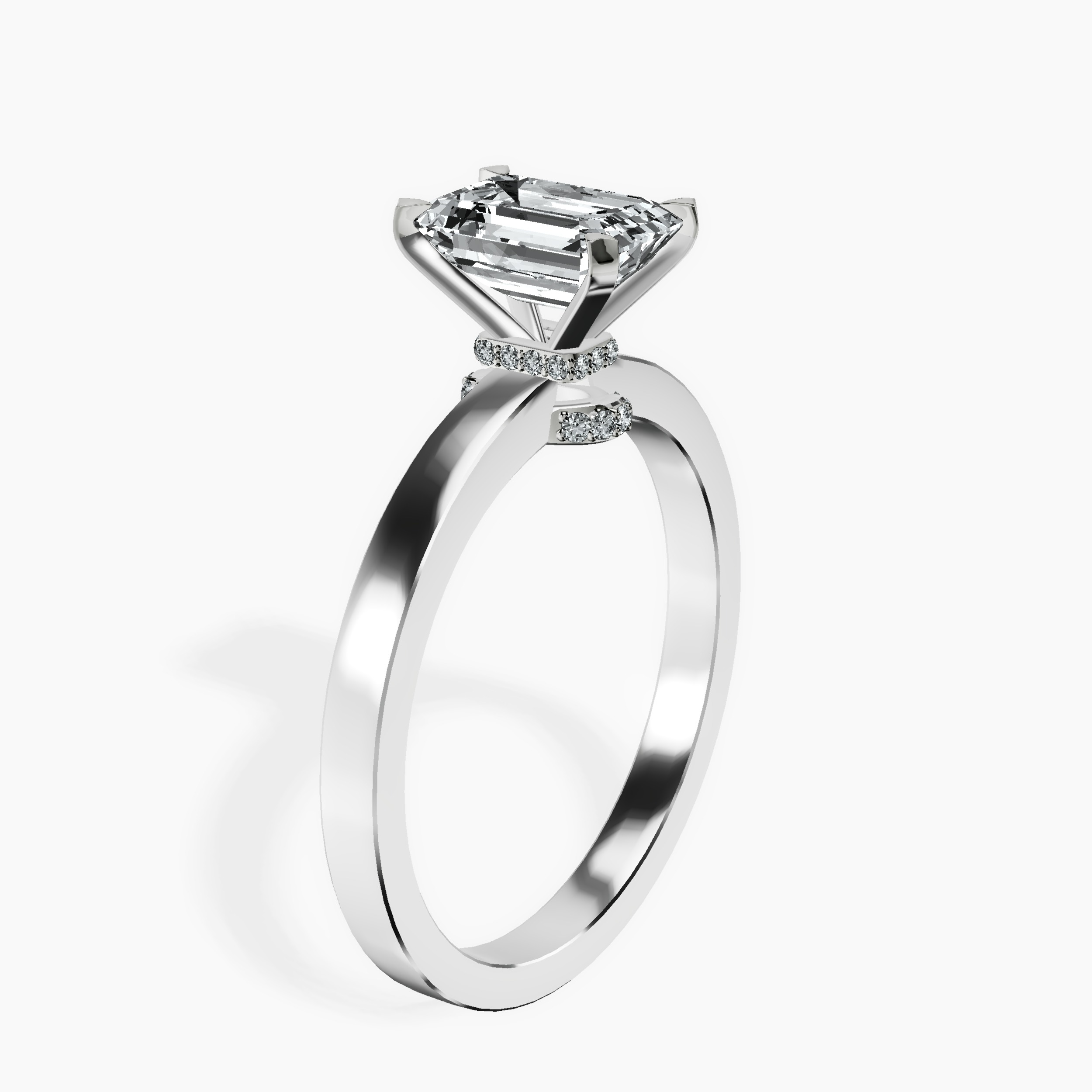 1.48 ct. emerald Ember Halo Ring in 14kt white gold standing product image one