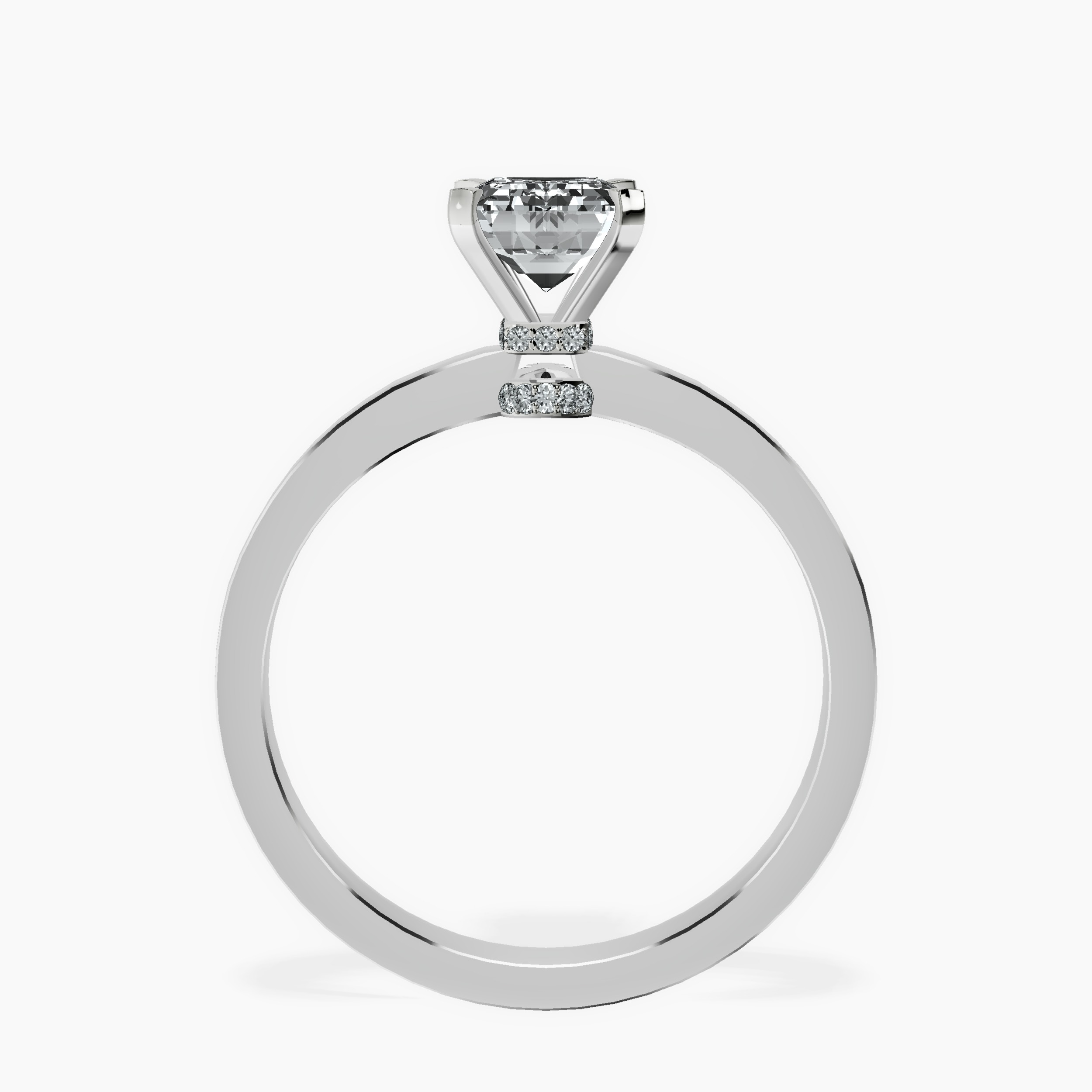 1.48 ct. emerald Ember Halo Ring in 14kt white gold side right image one