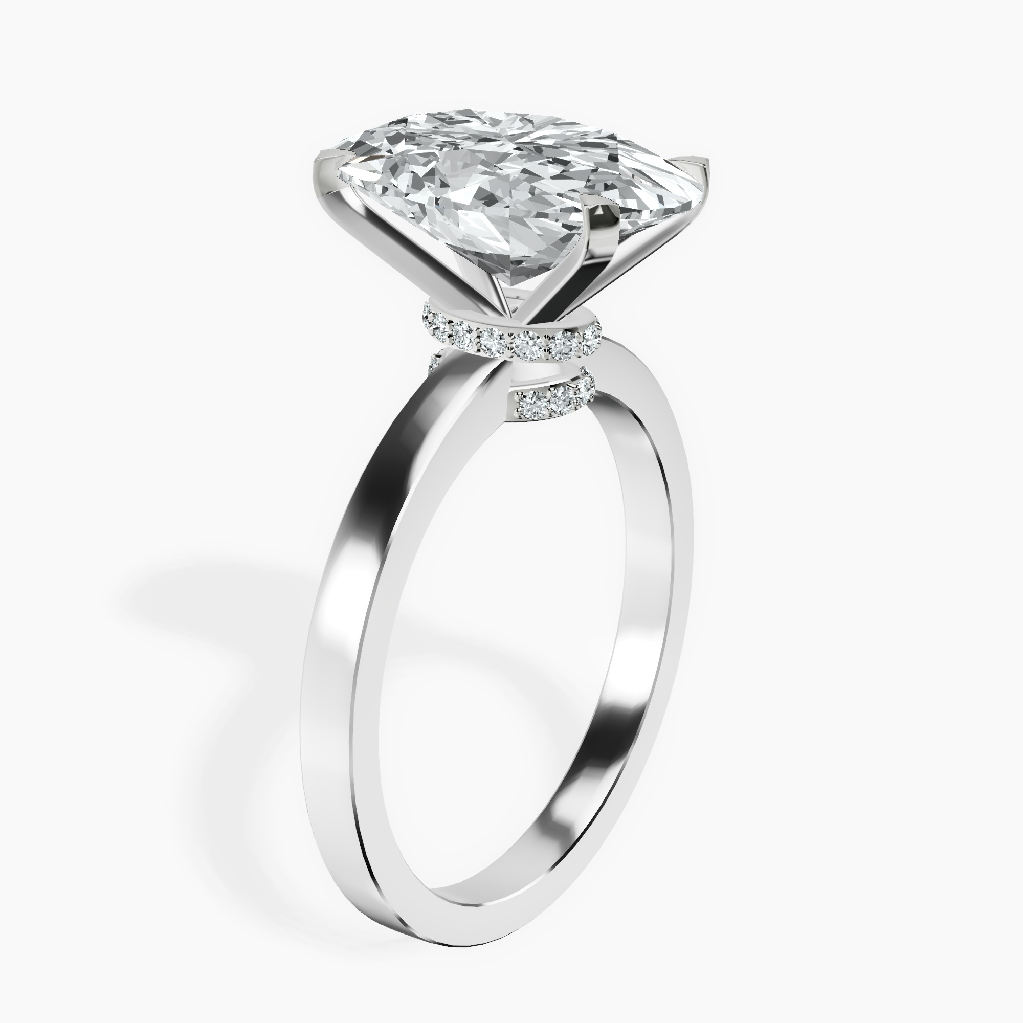 3.40 ct. oval Ember Halo Ring in 14kt white gold standing product image one