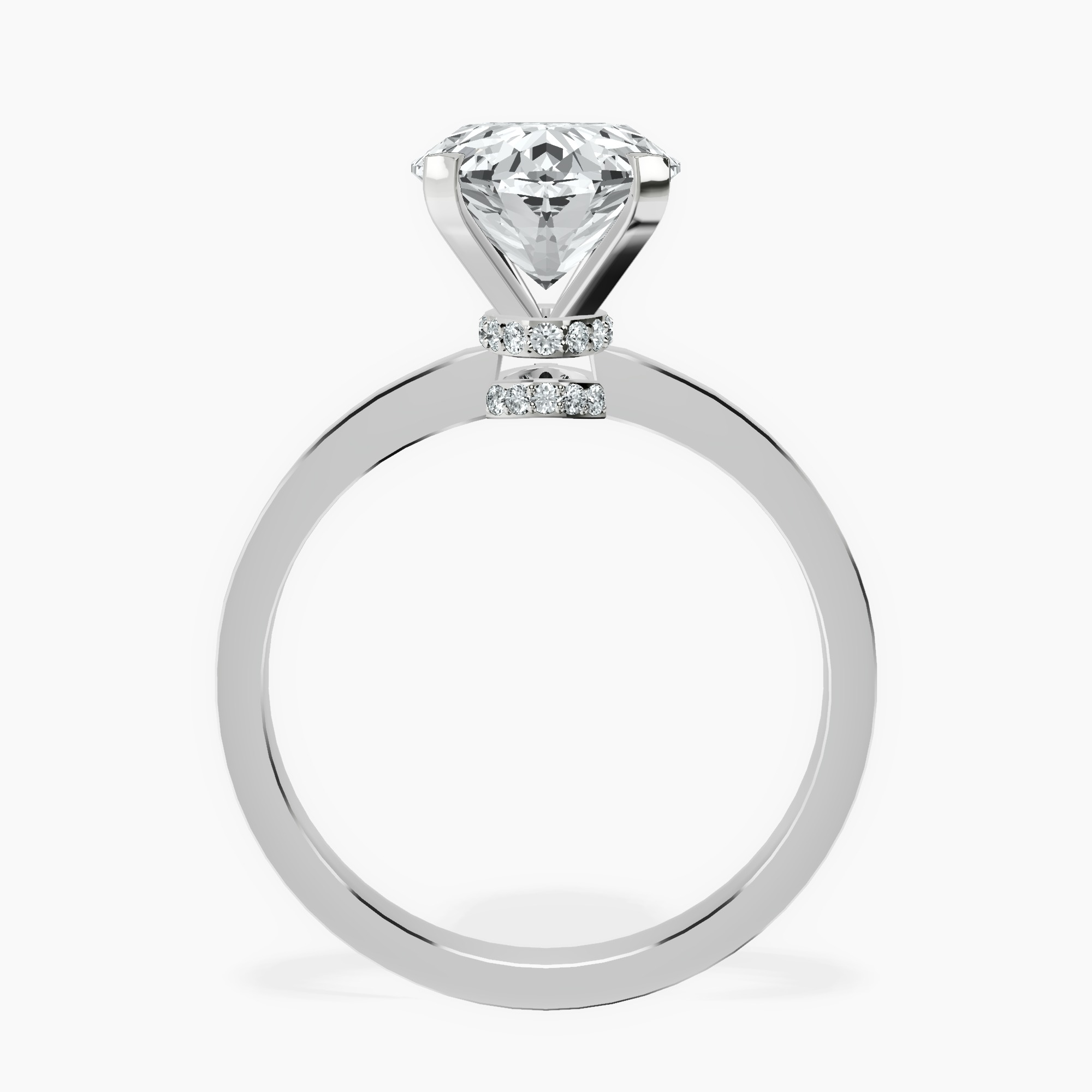 3.40 ct. oval Ember Halo Ring in 14kt white gold side right image one