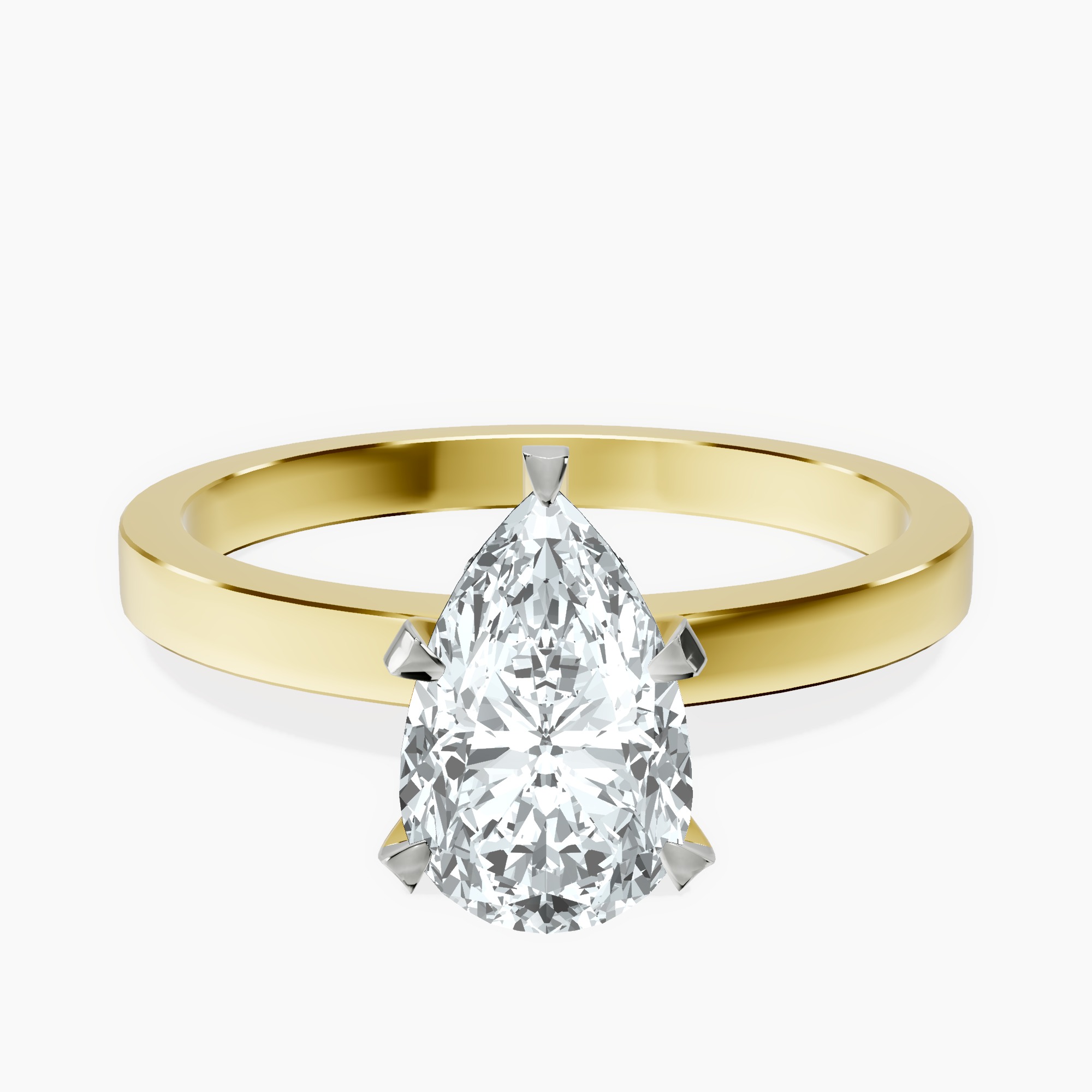 1.85 ct. pear Ember Halo Ring in 10kt yellow gold rtr top